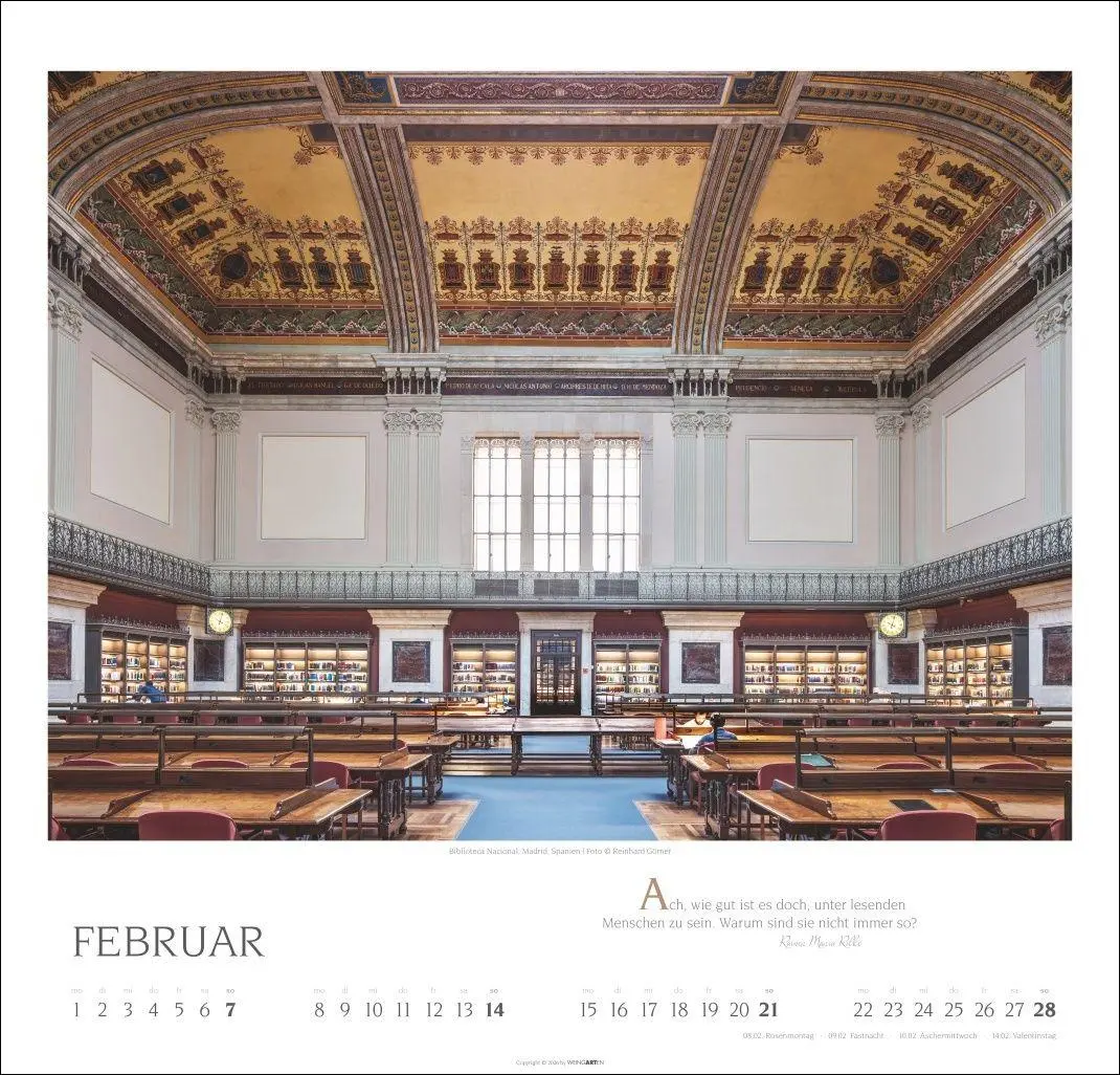 Bild: 9783839904121 | Welt der Bibliotheken Kalender 2027 | Reinhard Görner | Kalender