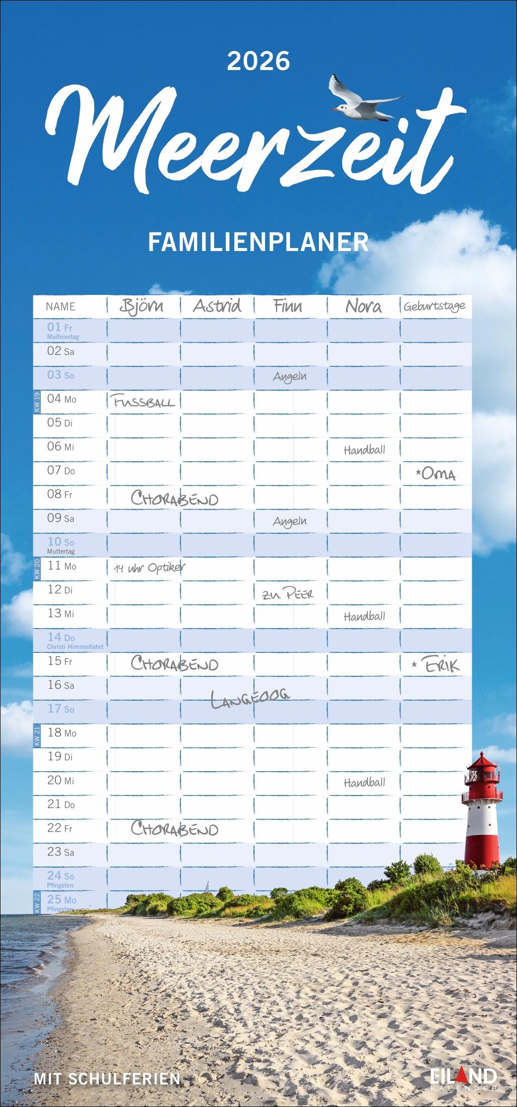 Cover: 9783964024121 | Meerzeit Familienplaner 2026 | Kalender | 14 S. | Deutsch | 2026