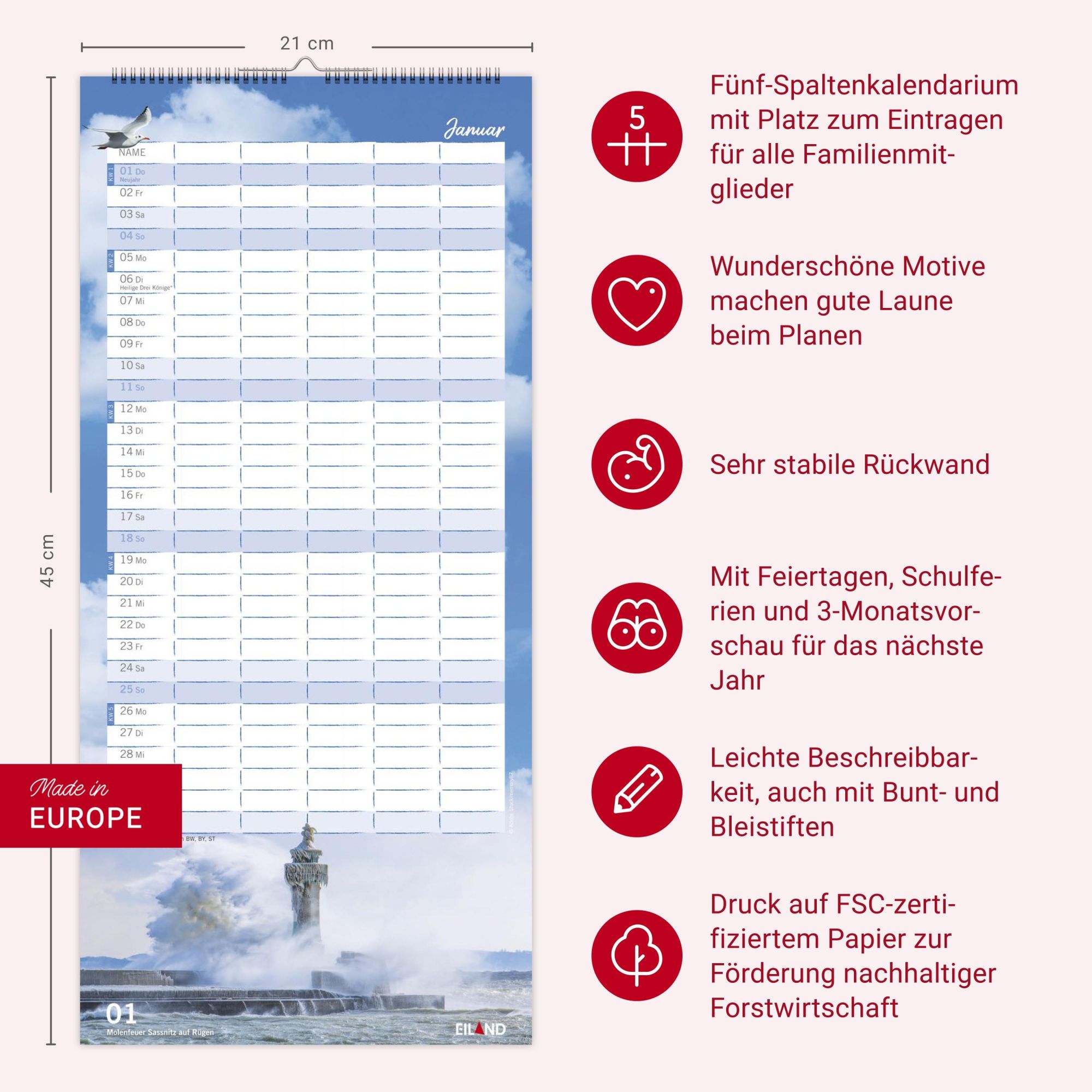 Bild: 9783964024121 | Meerzeit Familienplaner 2026 | Kalender | 14 S. | Deutsch | 2026