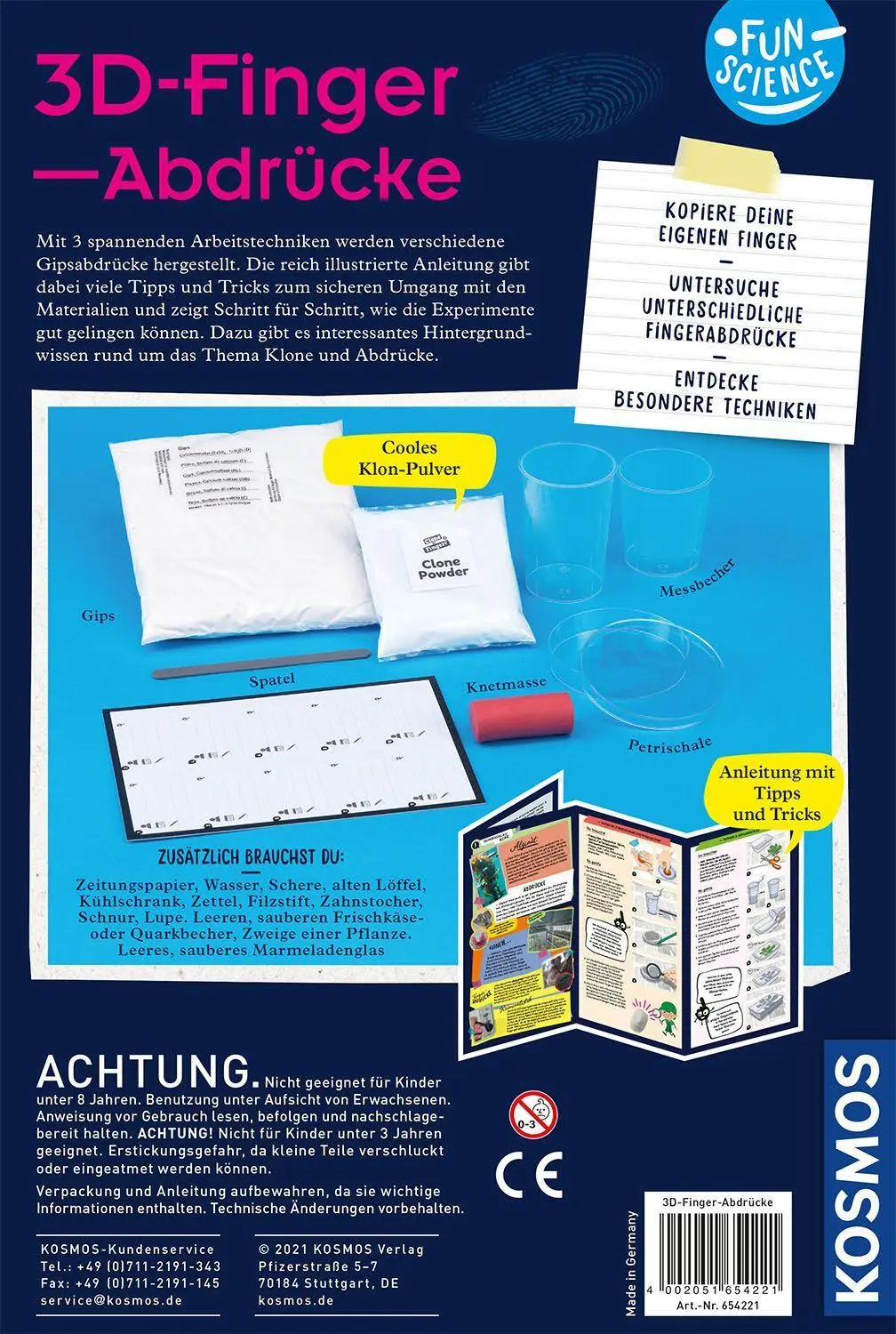 Bild: 4002051654221 | Fun Science 3D-Fingerabdrücke | Experimentierkasten | Spiel | 654221