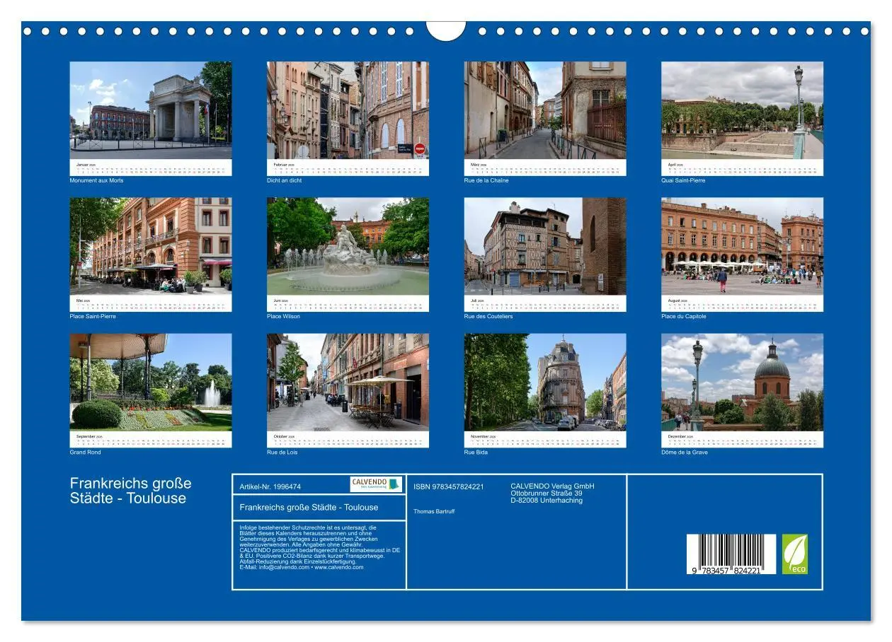 Bild: 9783457824221 | Frankreichs große Städte - Toulouse (Wandkalender 2026 DIN A3...