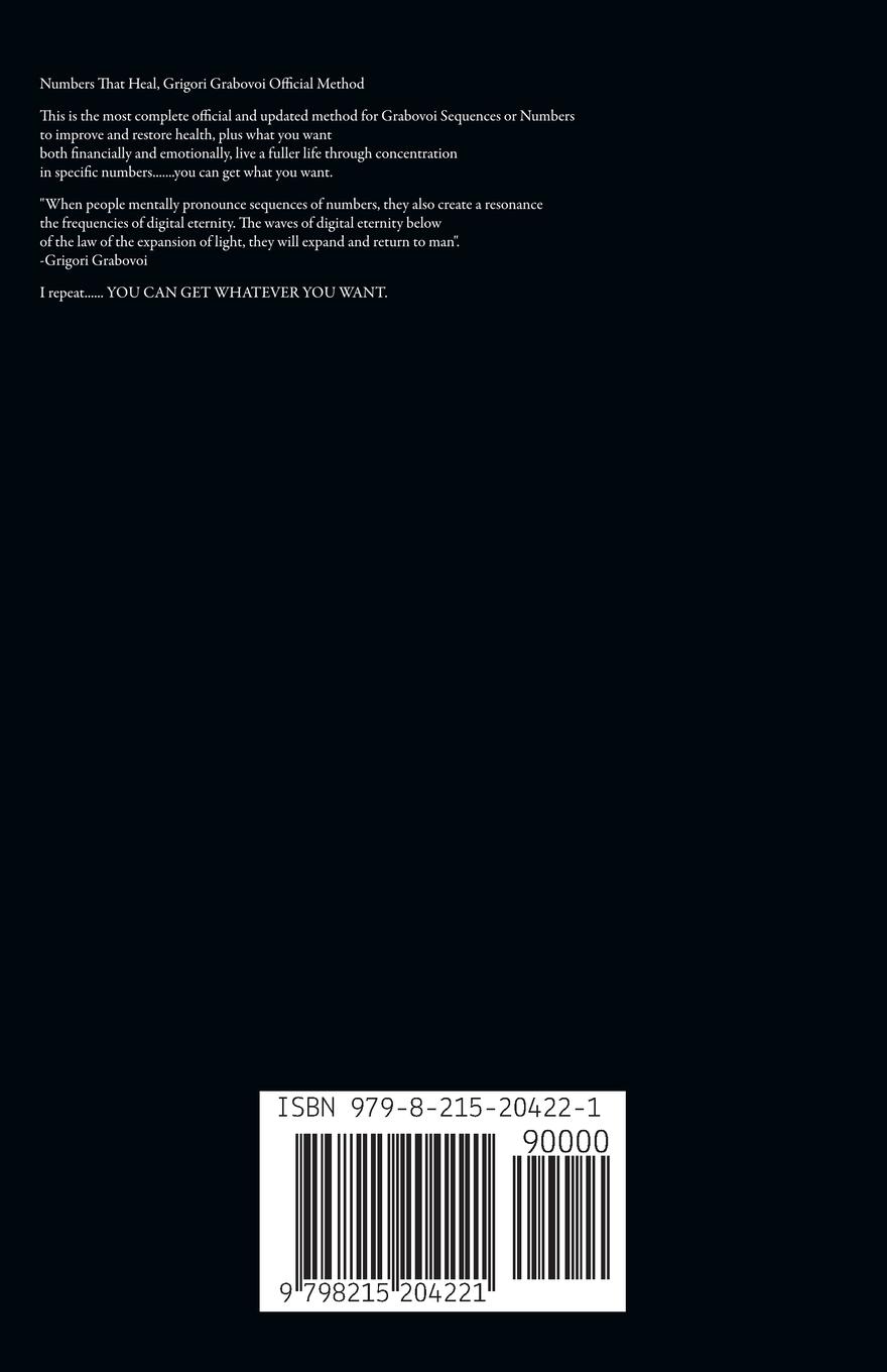 Rückseite: 9798215204221 | Numbers That Heal, Grigori Grabovoi | Edwin Pinto | Taschenbuch | 2023