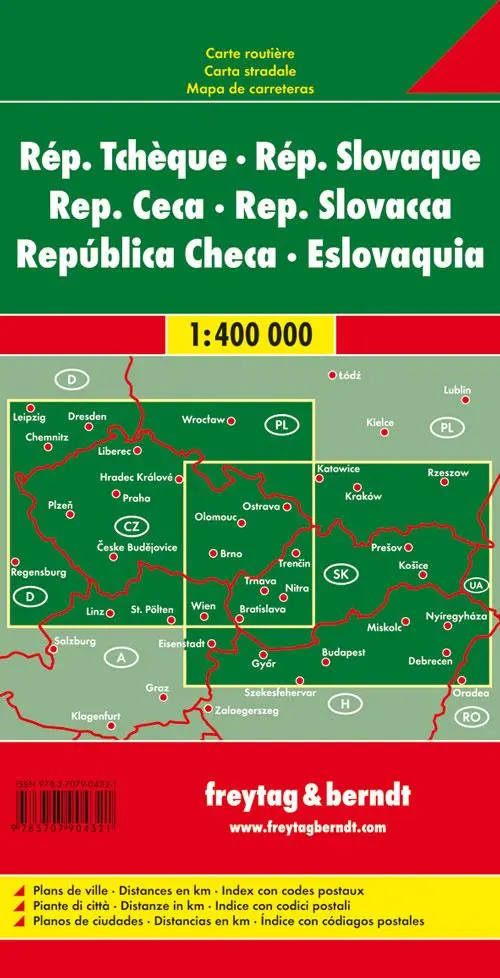 Rückseite: 9783707904321 | Tschechische Republik / Slowakische Republik 1 : 400 000. Autokarte
