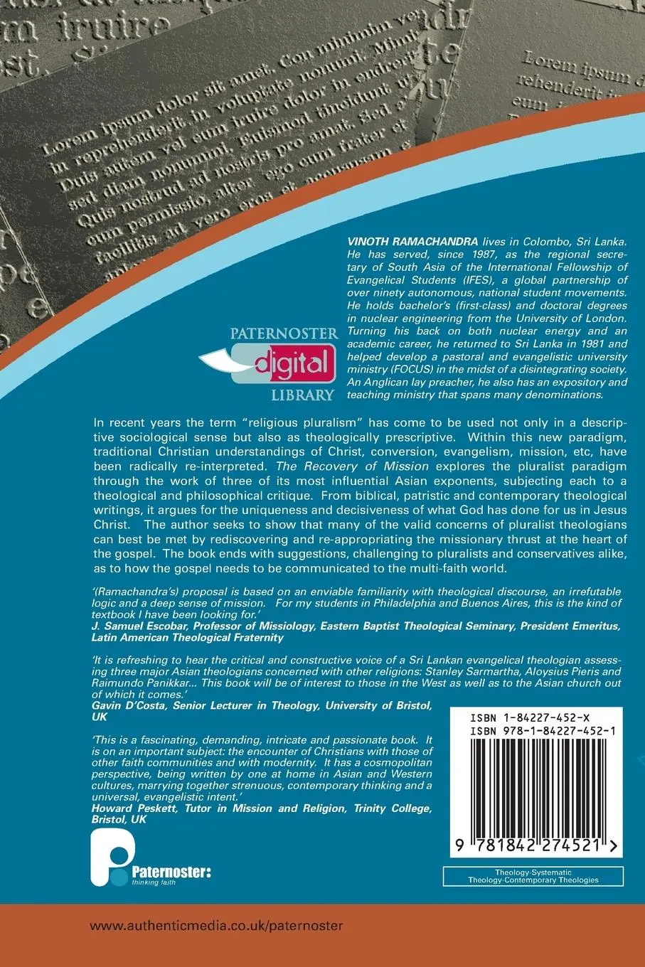 Rückseite: 9781842274521 | The Recovery of the Mission | Beyond the Pluralist Paradigm | Buch