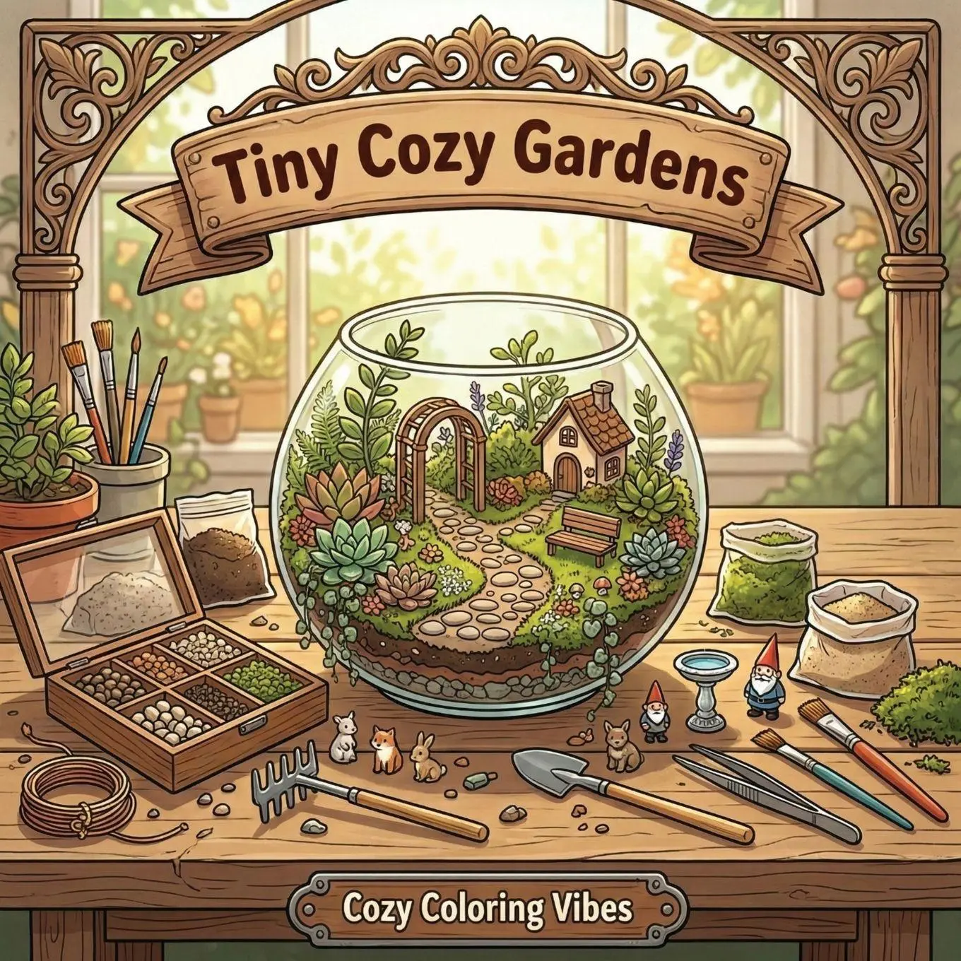 Cover: 9781965964521 | Tiny Cozy Gardens | Cozy Coloring Vibes | Taschenbuch | Englisch