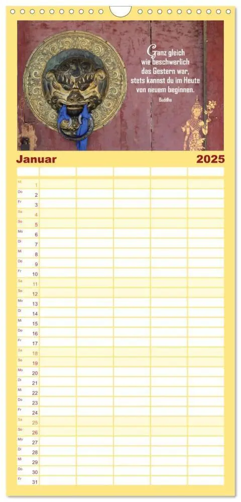 Bild: 9783457104521 | Familienplaner 2025 - Spirituelles aus Asien - Weisheiten 2025 mit...