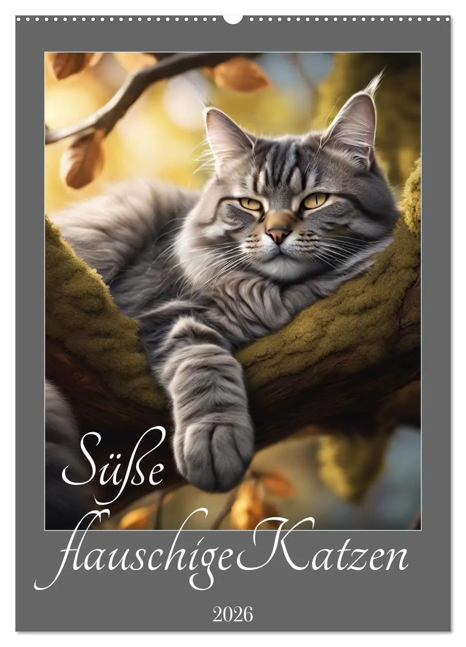 Cover: 9783516294521 | Süße flauschige Katzen (Wandkalender 2026 DIN A2 hoch), CALVENDO...