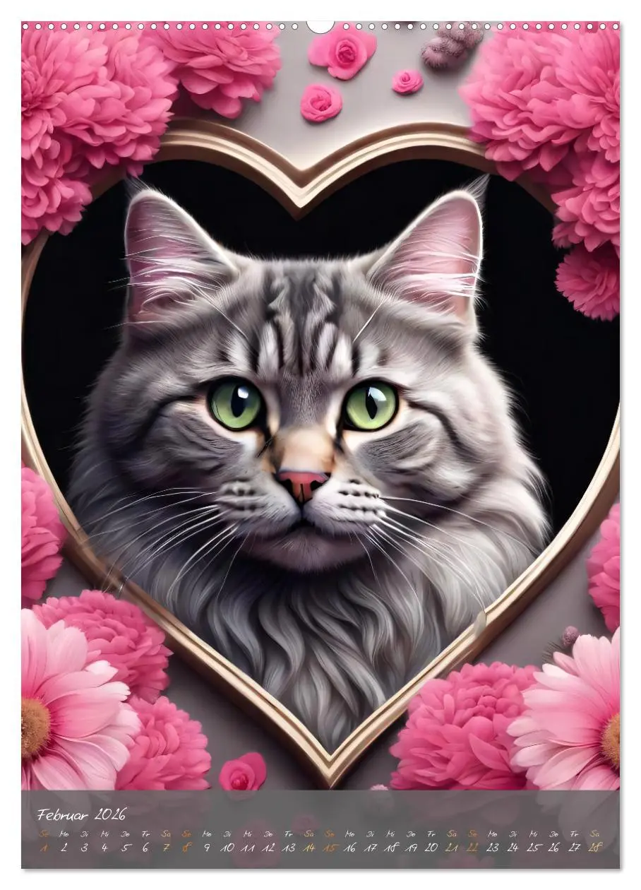 Bild: 9783516294521 | Süße flauschige Katzen (Wandkalender 2026 DIN A2 hoch), CALVENDO...