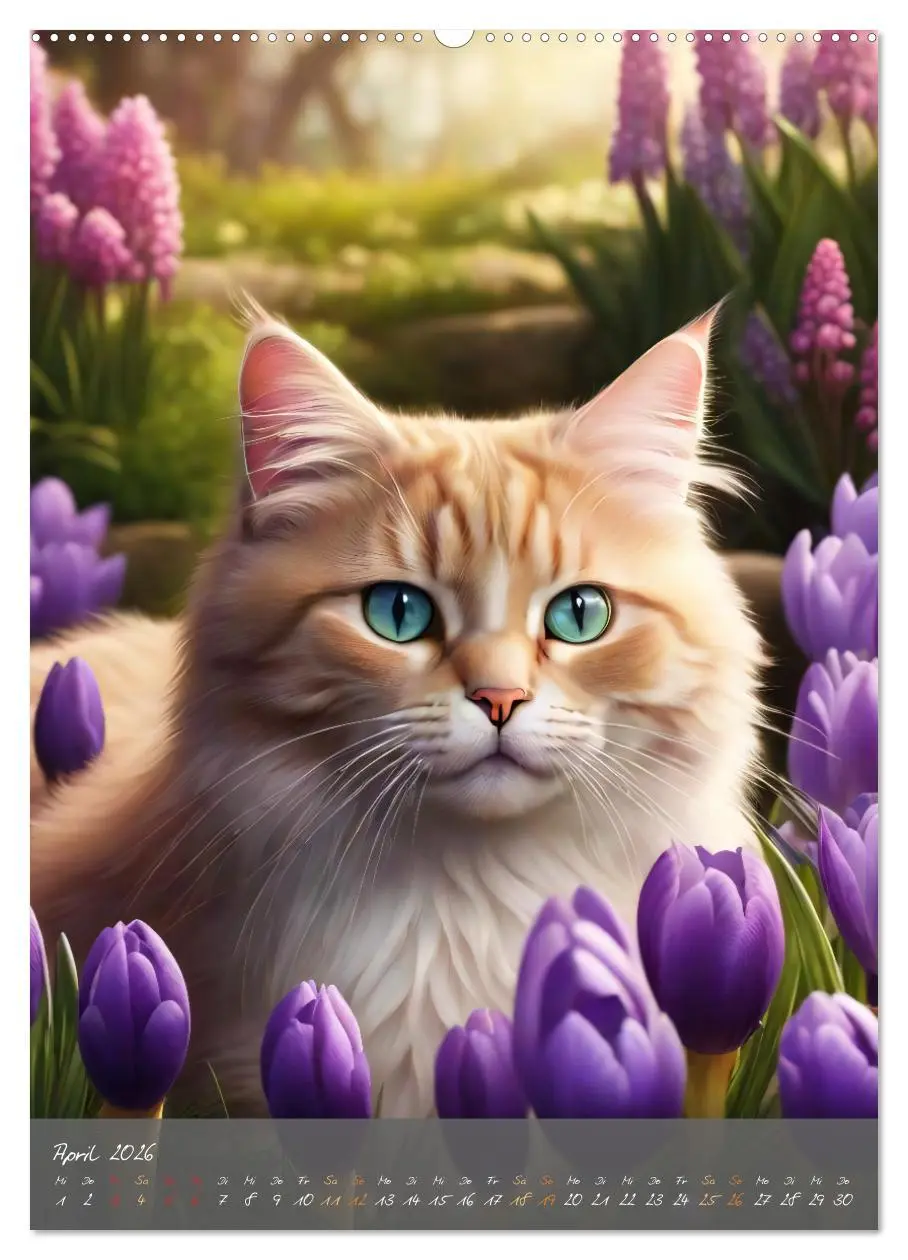 Bild: 9783516294521 | Süße flauschige Katzen (Wandkalender 2026 DIN A2 hoch), CALVENDO...