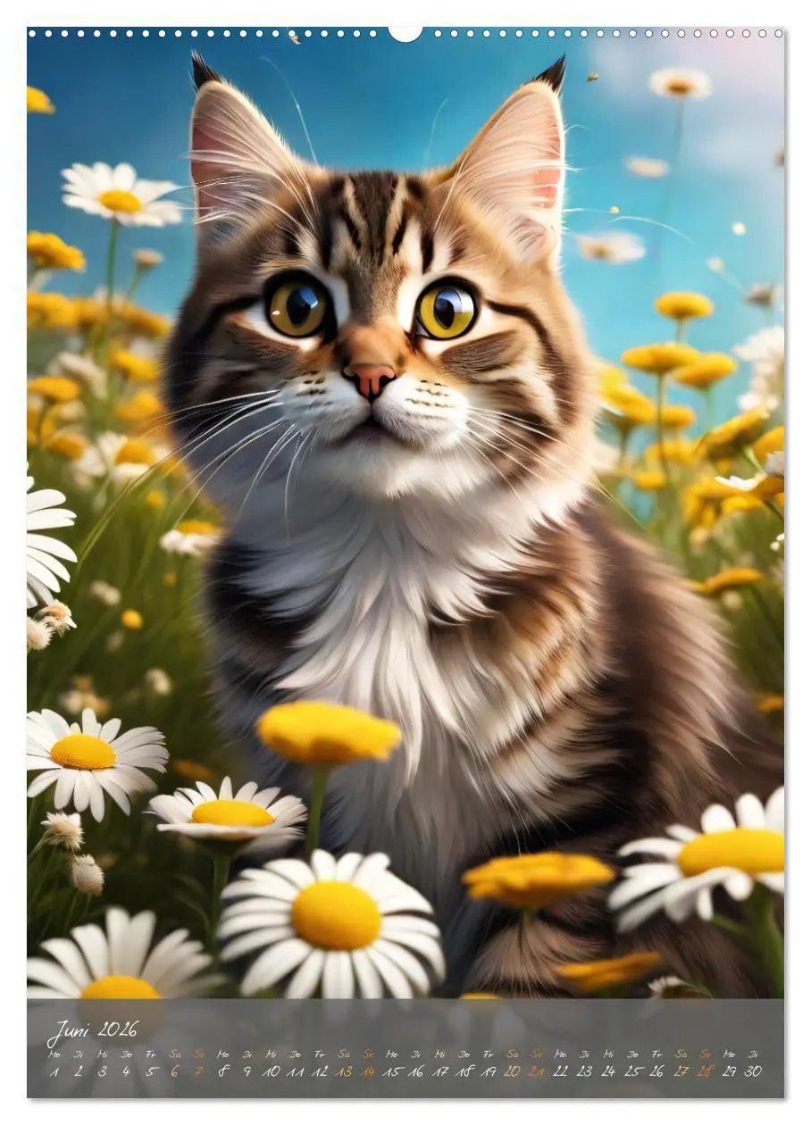 Bild: 9783516294521 | Süße flauschige Katzen (Wandkalender 2026 DIN A2 hoch), CALVENDO...