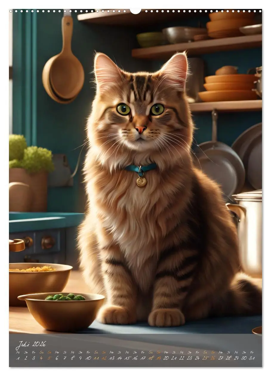 Bild: 9783516294521 | Süße flauschige Katzen (Wandkalender 2026 DIN A2 hoch), CALVENDO...