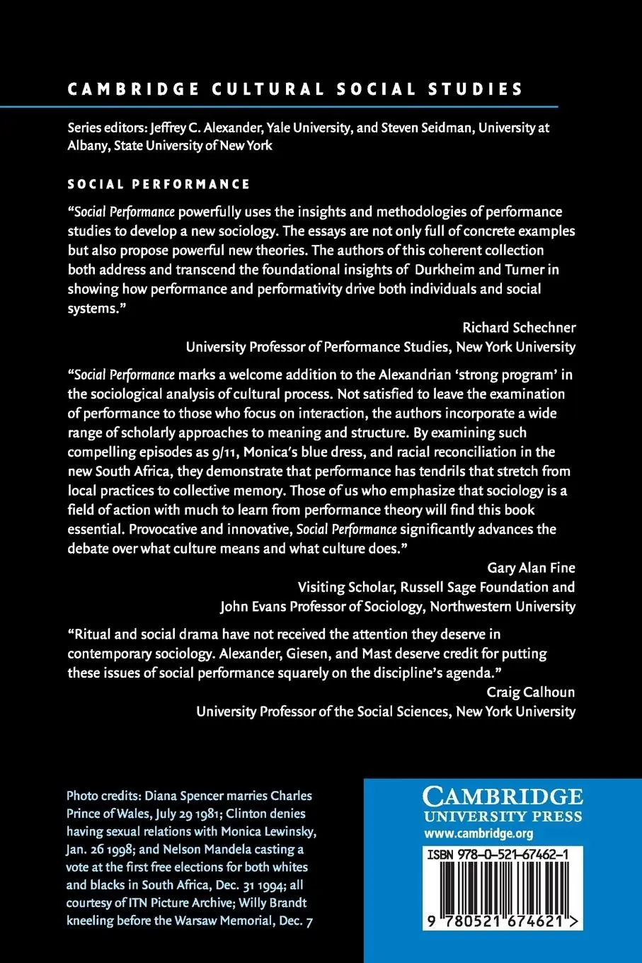 Rückseite: 9780521674621 | Social Performance | Jeffrey C. Alexander (u. a.) | Taschenbuch | 2018