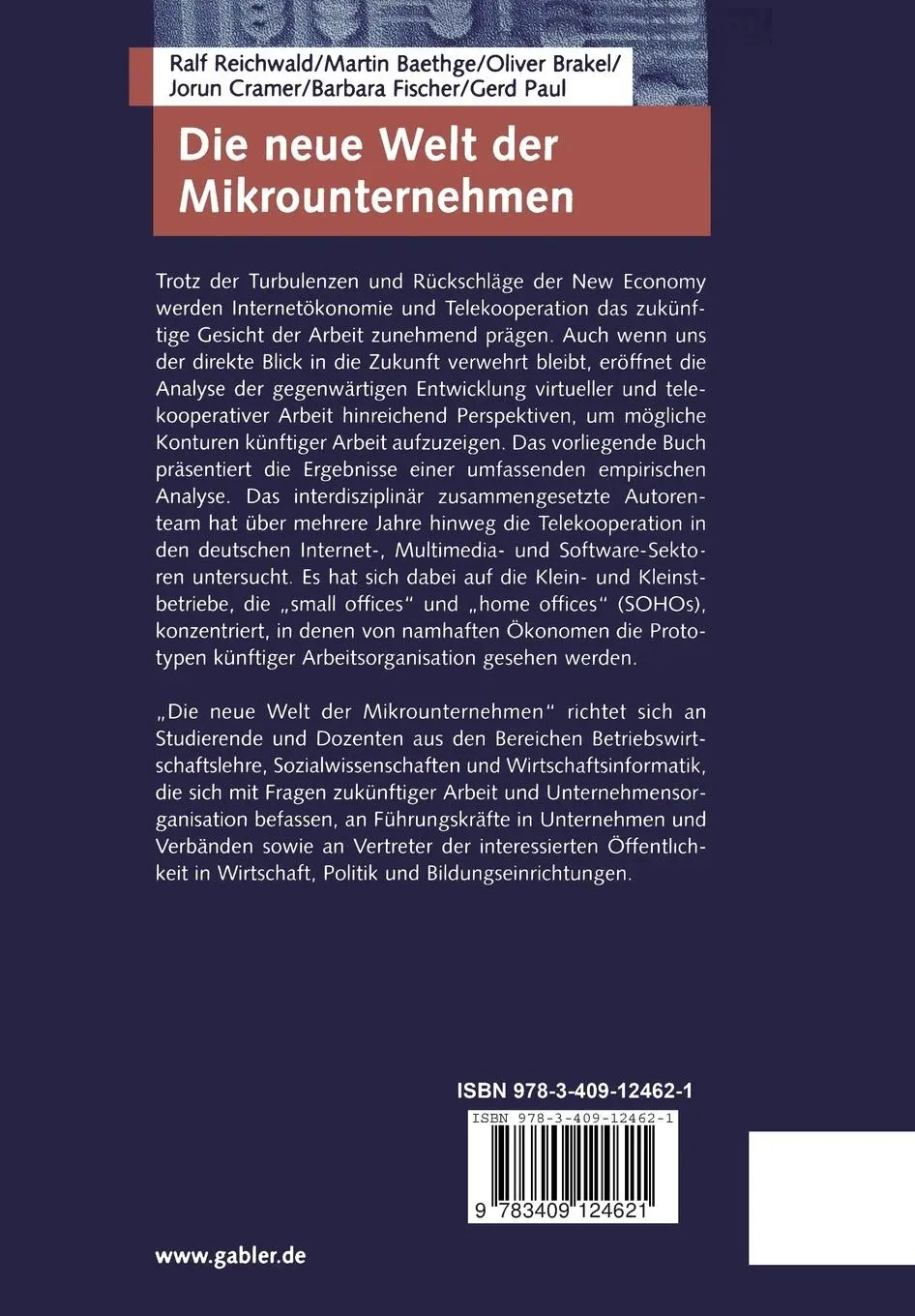 Rückseite: 9783409124621 | Die neue Welt der Mikrounternehmen | Ralf Reichwald (u. a.) | Buch