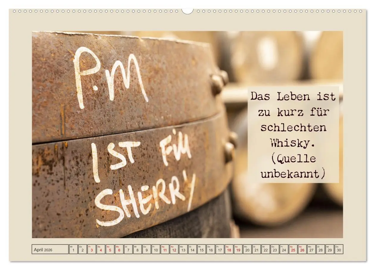 Bild: 9783457574621 | Weise Whisky-Worte (Wandkalender 2026 DIN A2 quer), CALVENDO...