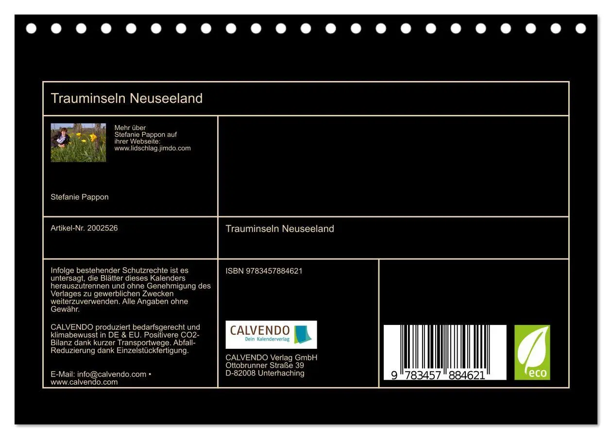 Bild: 9783457884621 | Trauminseln Neuseeland (Tischkalender 2026 DIN A5 quer), CALVENDO...