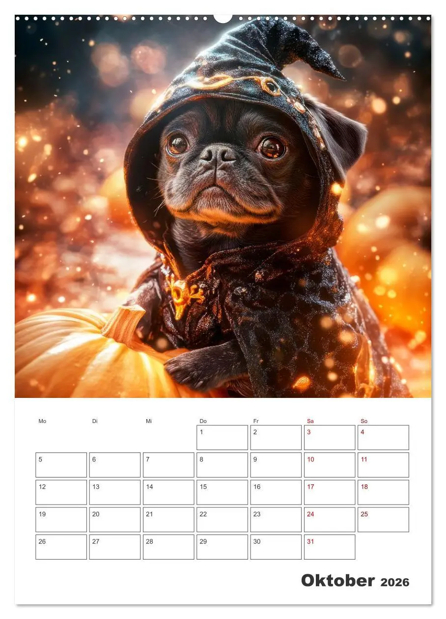 Bild: 9783516594621 | MOPS Pfotenglück in Faltenform (Wandkalender 2026 DIN A2 hoch),...