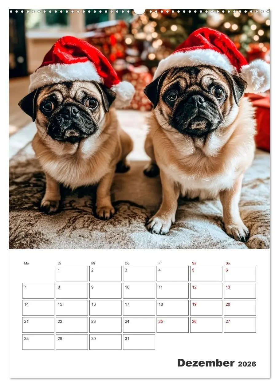 Bild: 9783516594621 | MOPS Pfotenglück in Faltenform (Wandkalender 2026 DIN A2 hoch),...