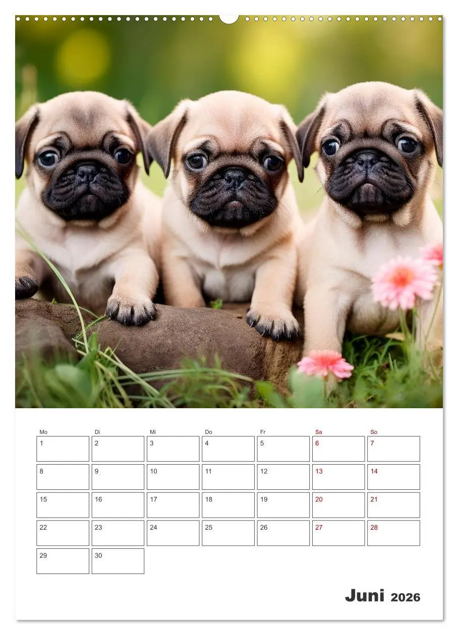 Bild: 9783516594621 | MOPS Pfotenglück in Faltenform (Wandkalender 2026 DIN A2 hoch),...