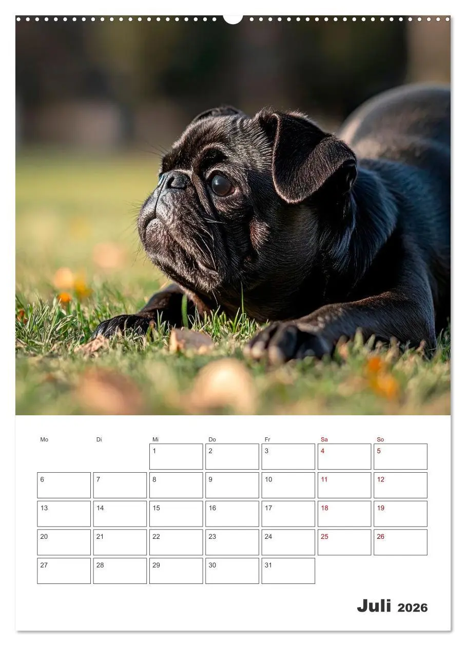 Bild: 9783516594621 | MOPS Pfotenglück in Faltenform (Wandkalender 2026 DIN A2 hoch),...