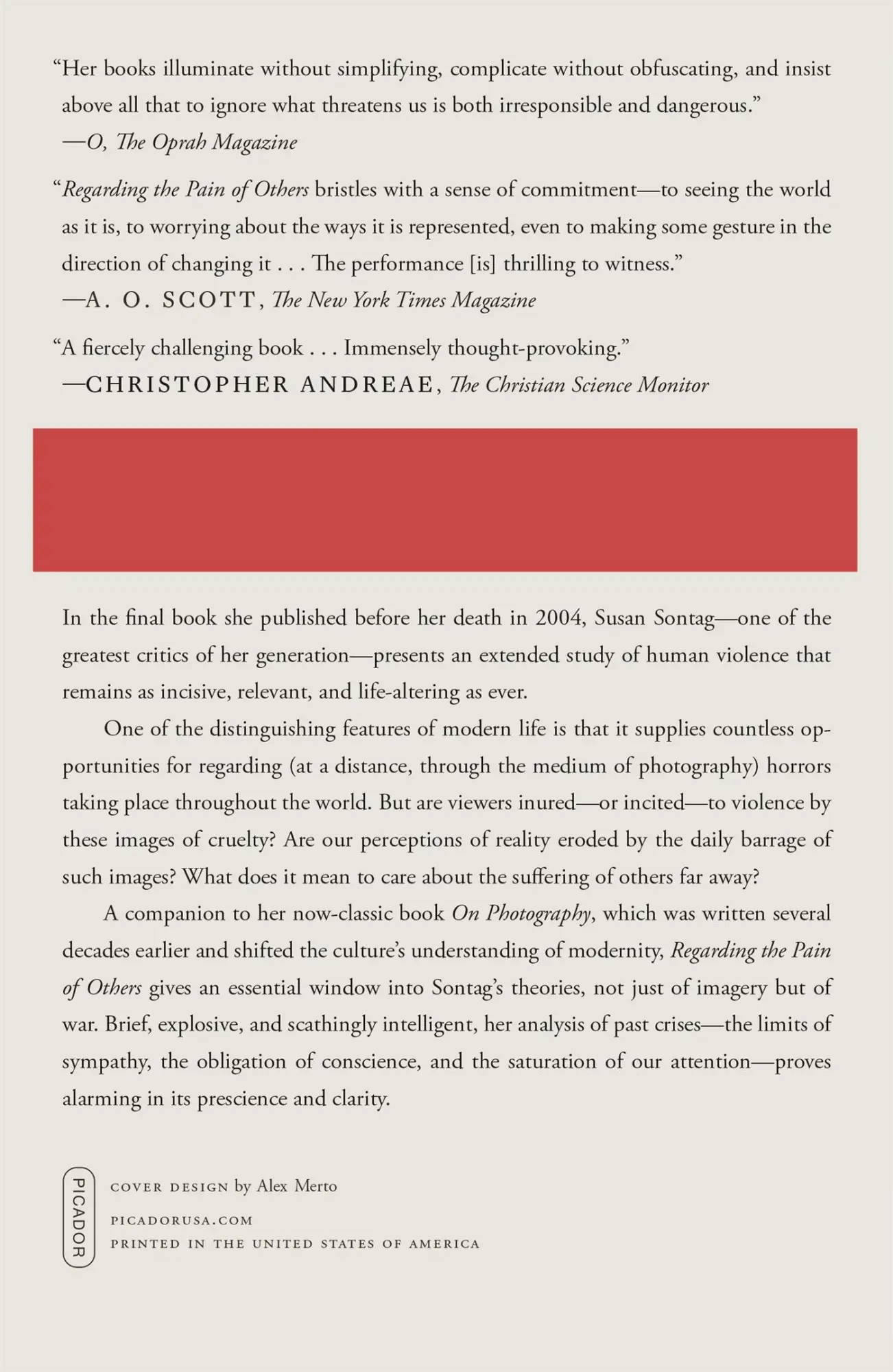 Rückseite: 9781250374721 | Regarding the Pain of Others | Susan Sontag | Taschenbuch | Englisch