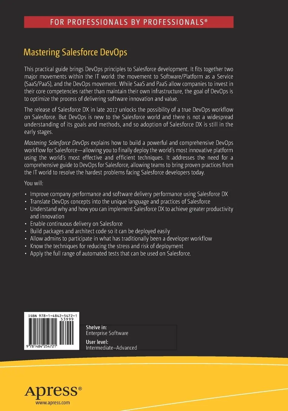 Rückseite: 9781484254721 | Mastering Salesforce DevOps | Andrew Davis | Taschenbuch | xxvi | 2019