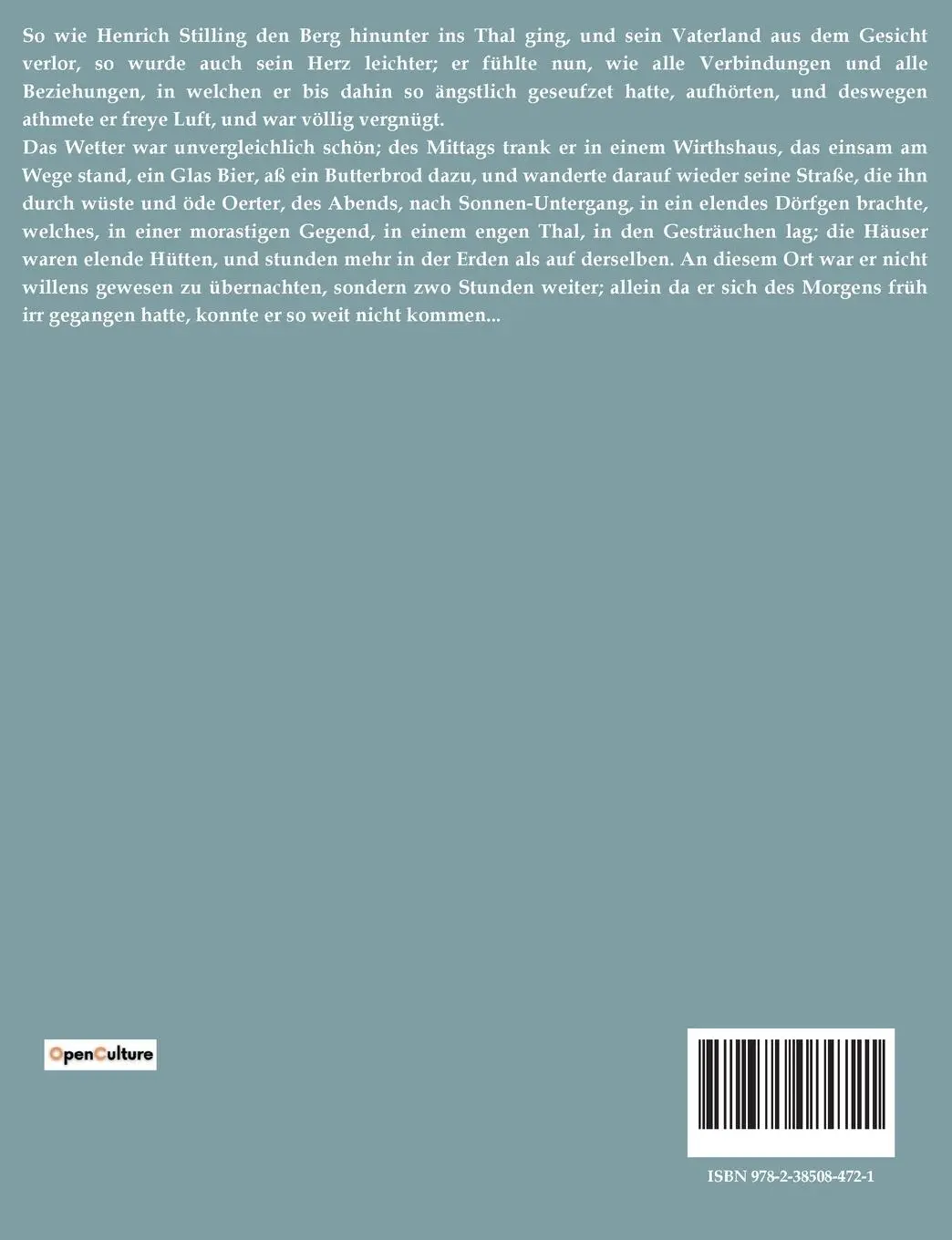 Rückseite: 9782385084721 | Henrich Stillings Wanderschaft | Johann Heinrich Jung-Stilling | Buch