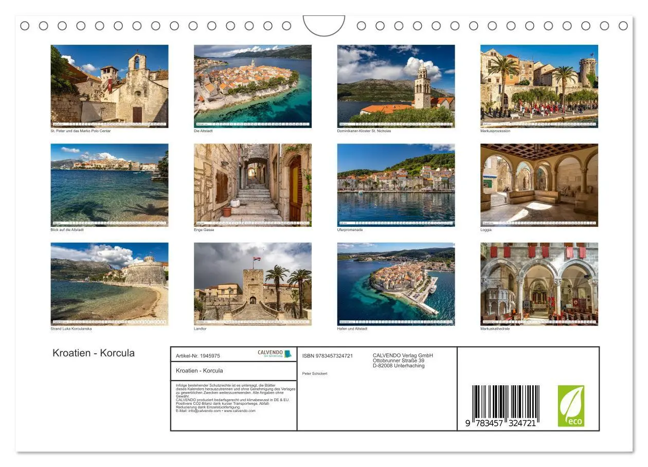 Bild: 9783457324721 | Kroatien - Korcula (Wandkalender 2026 DIN A4 quer), CALVENDO...
