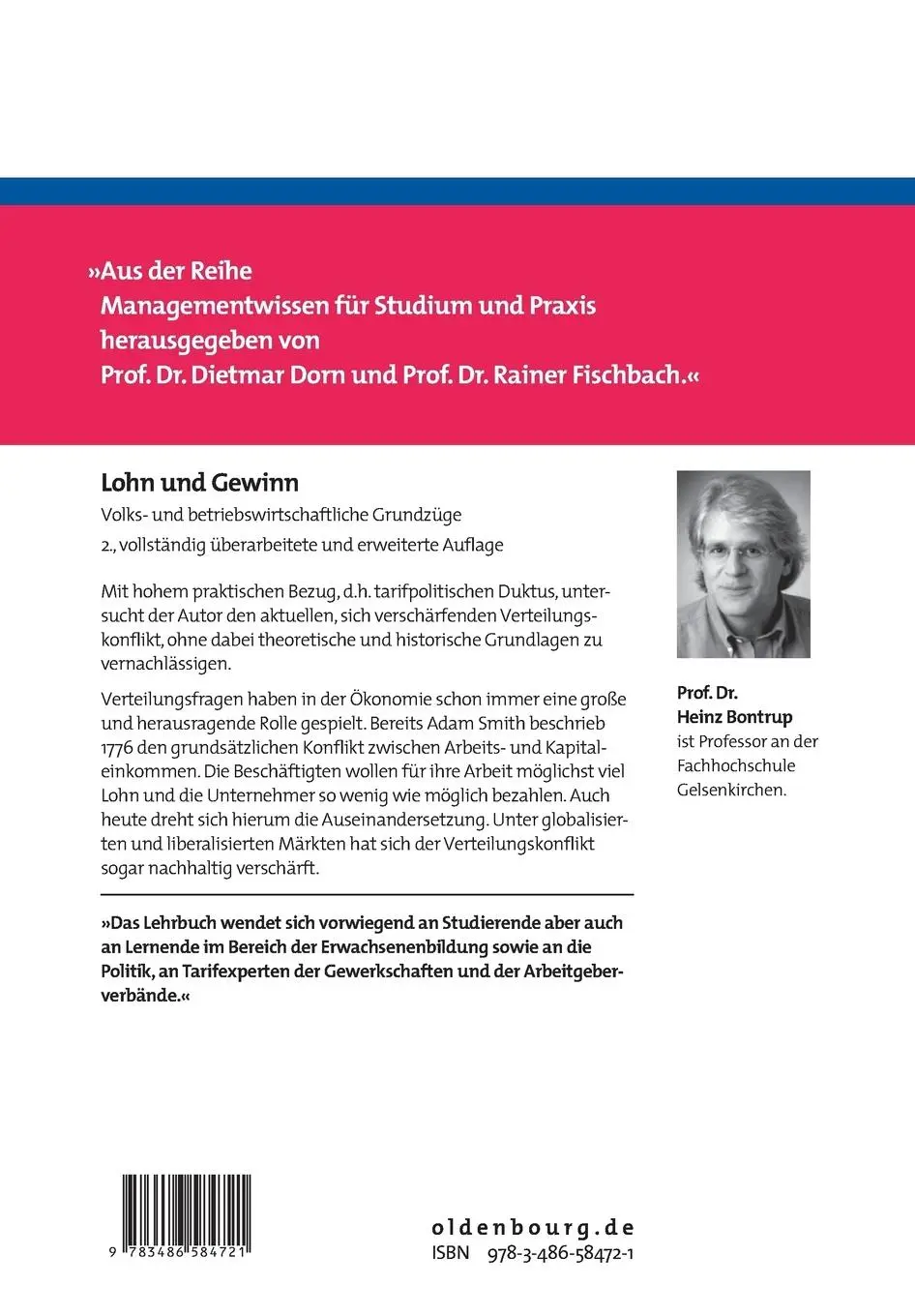 Rückseite: 9783486584721 | Lohn und Gewinn | Volks- und betriebswirtschaftliche Grundzüge | Buch
