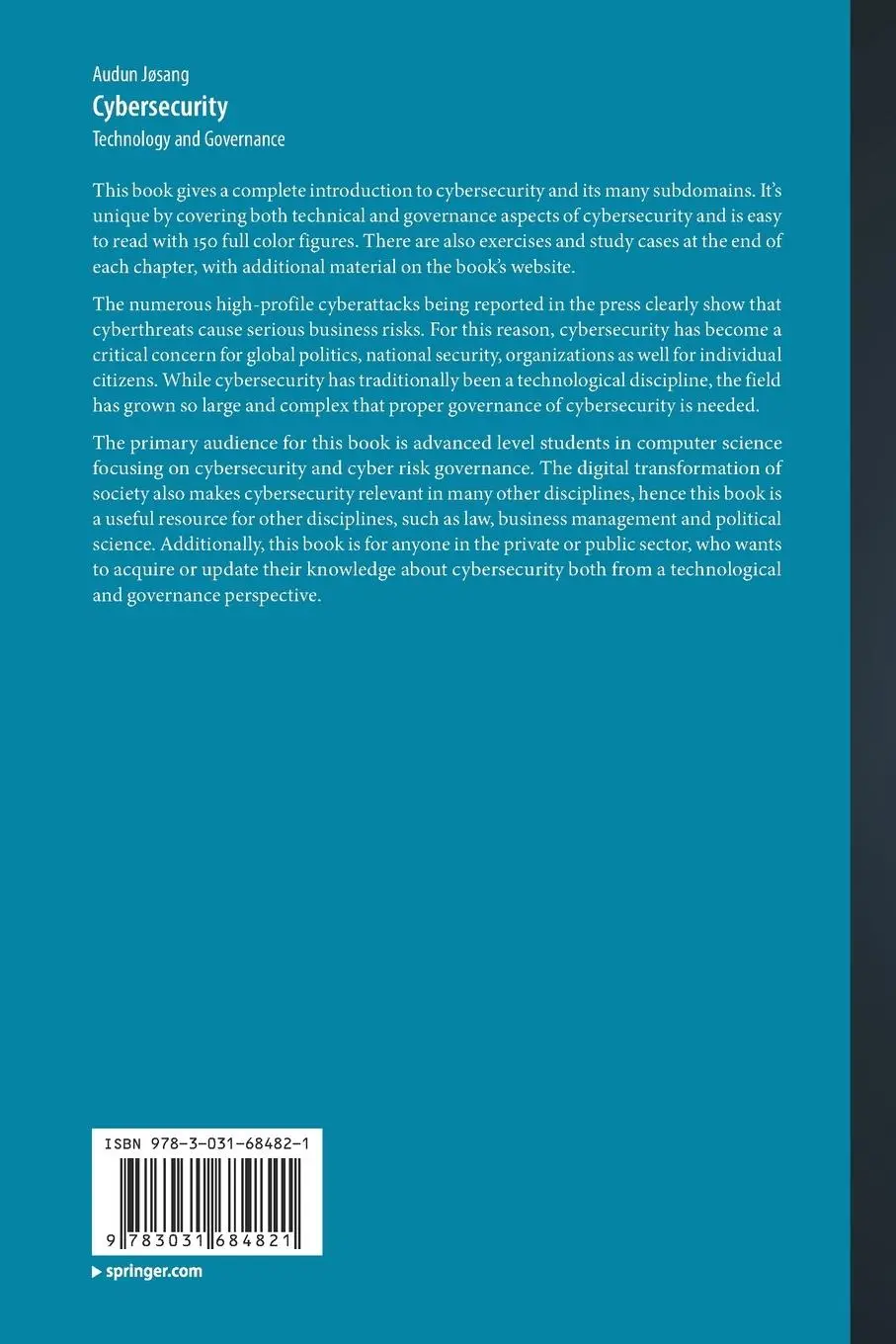Rückseite: 9783031684821 | Cybersecurity | Technology and Governance | Audun Jøsang | Taschenbuch