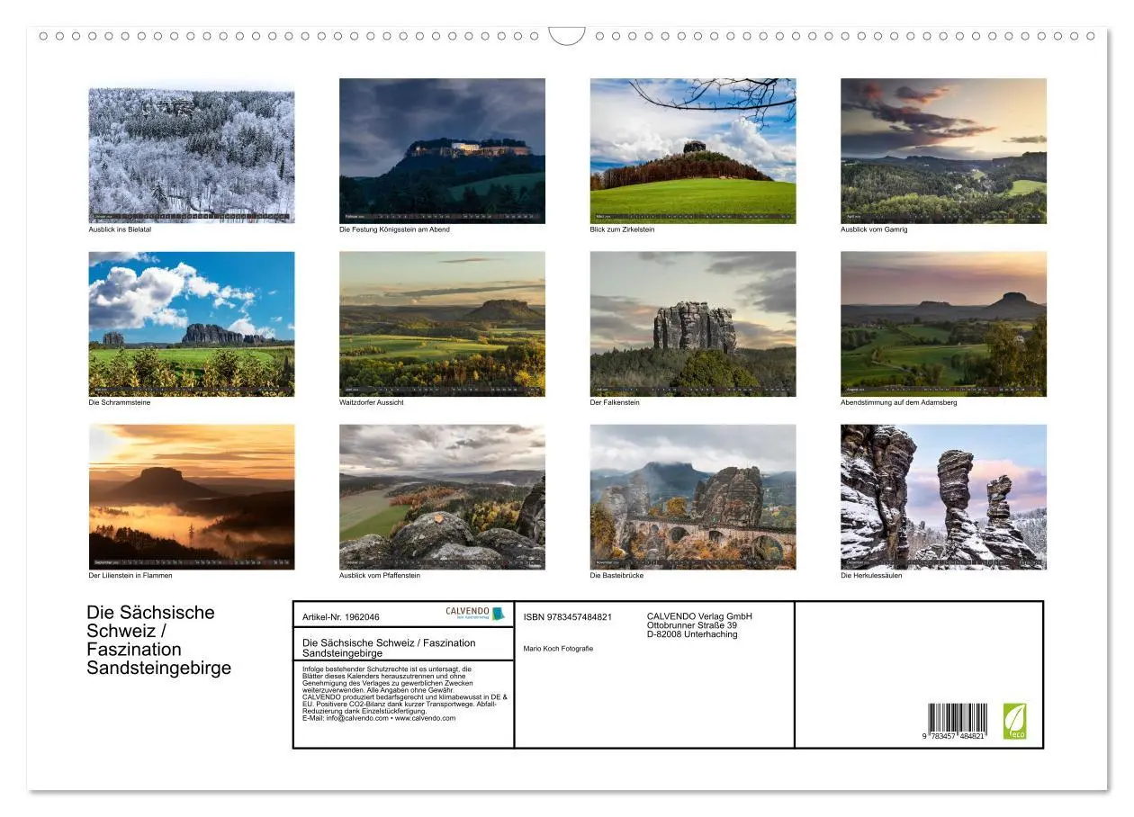 Bild: 9783457484821 | Die Sächsische Schweiz / Faszination Sandsteingebirge (Wandkalender...