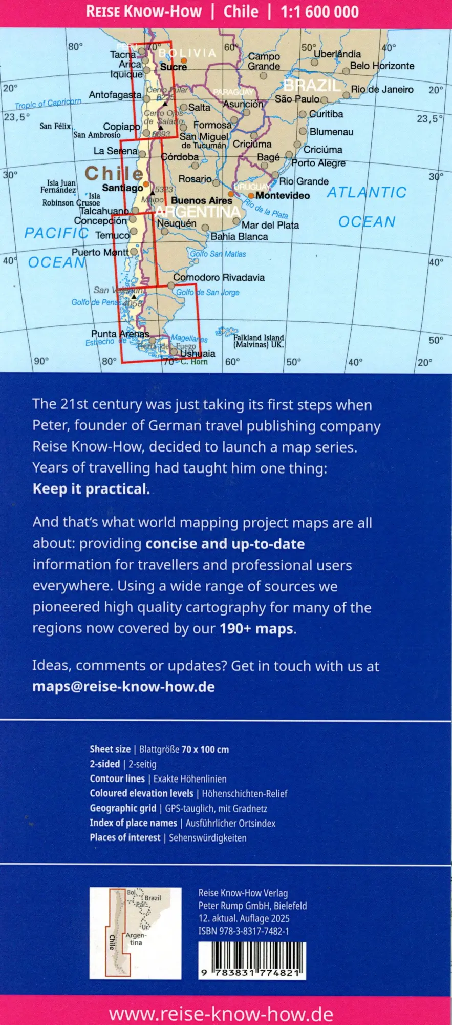 Bild: 9783831774821 | Reise Know-How Landkarte Chile (1:1.600.000) | Reise Know-How Verlag