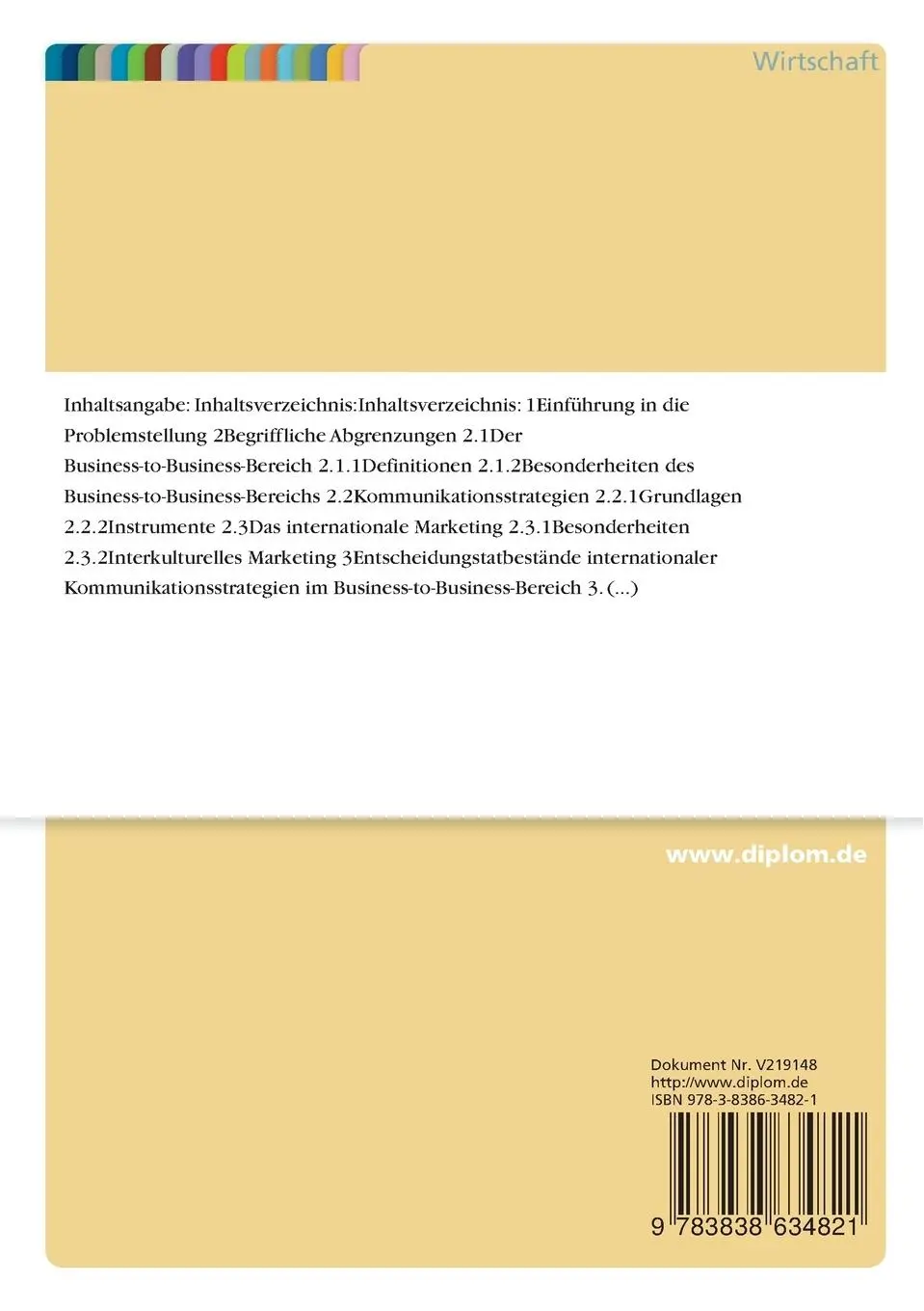 Rückseite: 9783838634821 | Internationale Kommunikationsstrategien im...