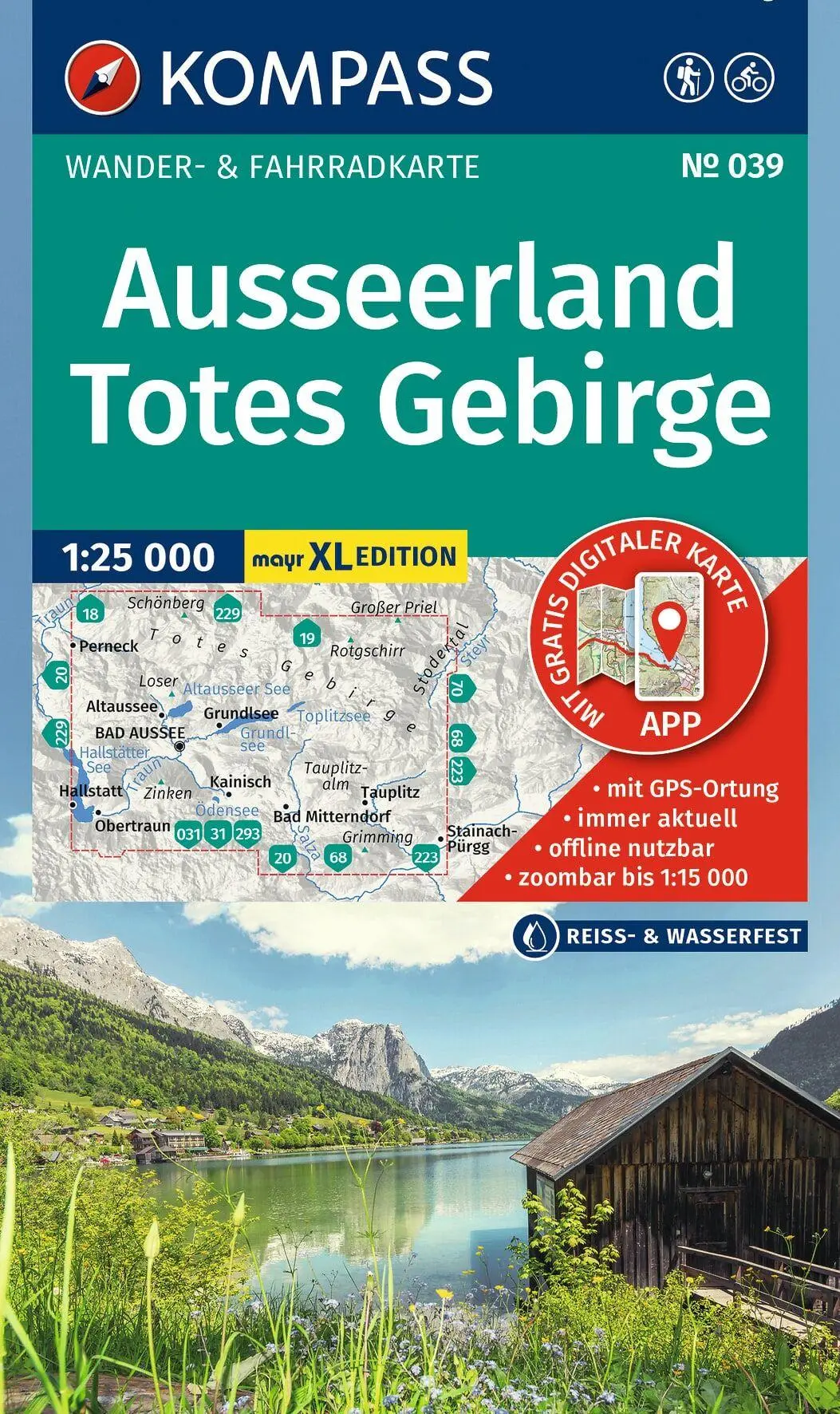 Cover: 9783991544821 | KOMPASS Wanderkarte 039 Ausseerland, Totes Gebirge 1:25.000 | Deutsch
