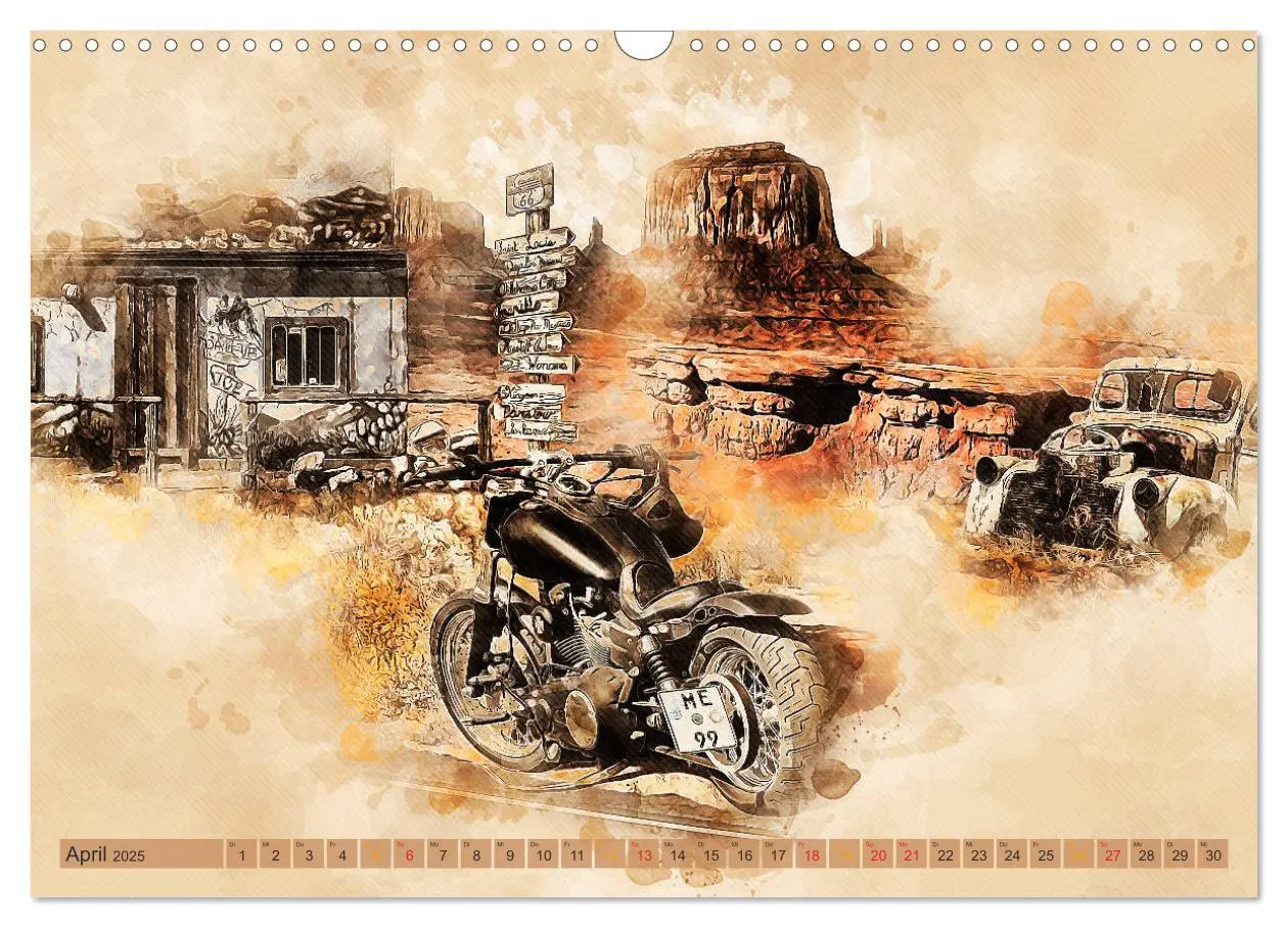 Bild: 9783435214921 | Route 66 - 2451 Meilen Nostalgie (Wandkalender 2025 DIN A3 quer),...