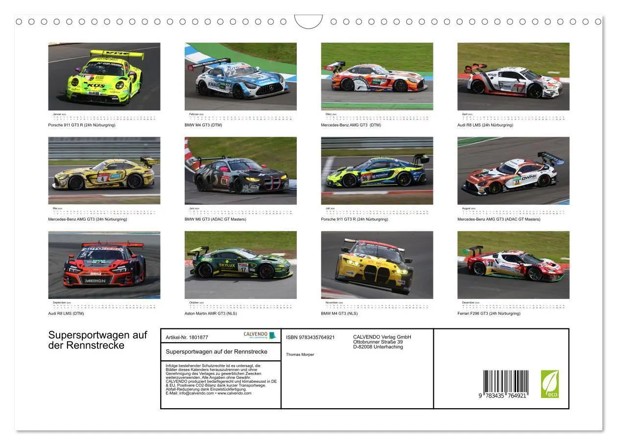 Bild: 9783435764921 | Supersportwagen auf der Rennstrecke (Wandkalender 2025 DIN A3...