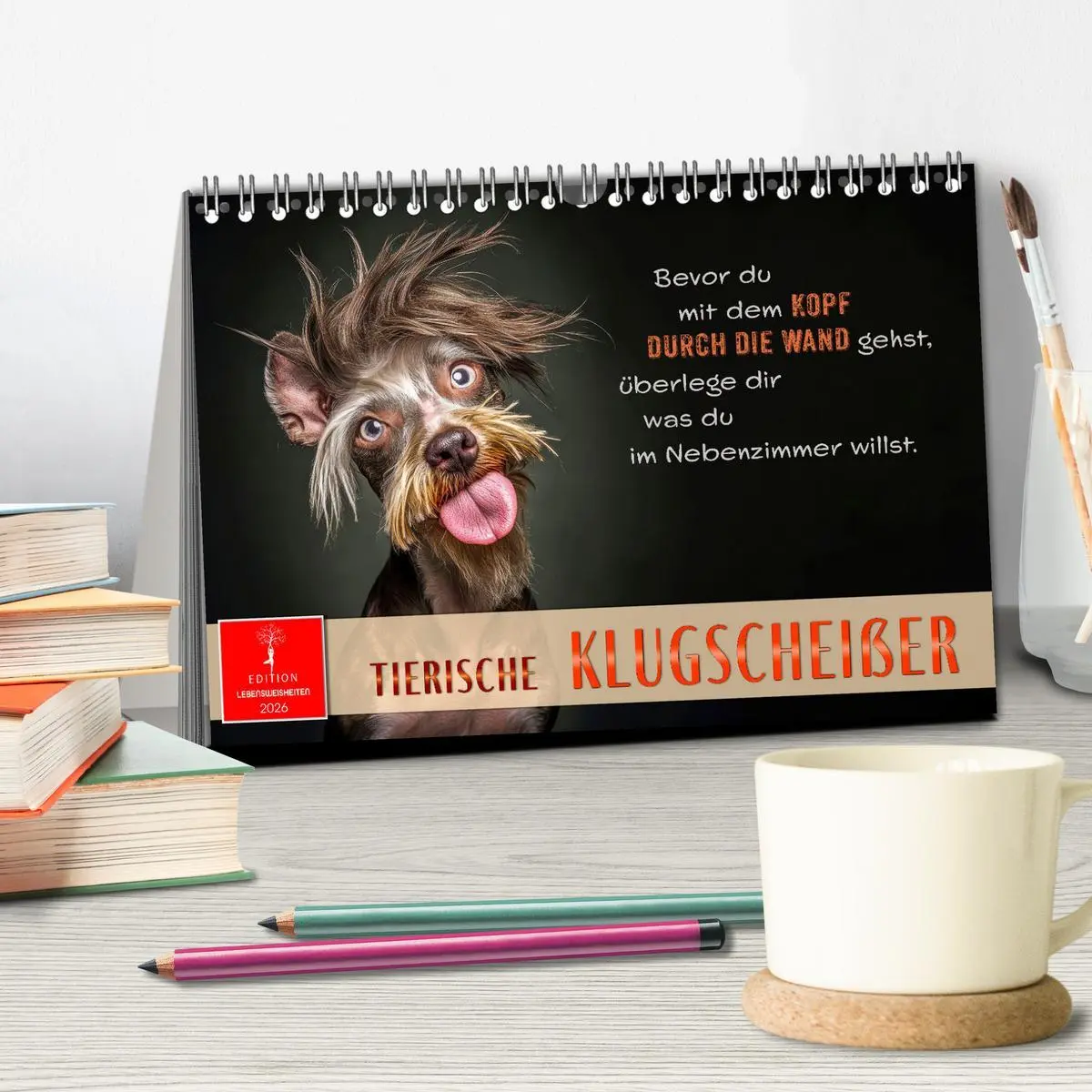 Bild: 9783457304921 | Tierische Klugscheißer (Tischkalender 2026 DIN A5 quer), CALVENDO...