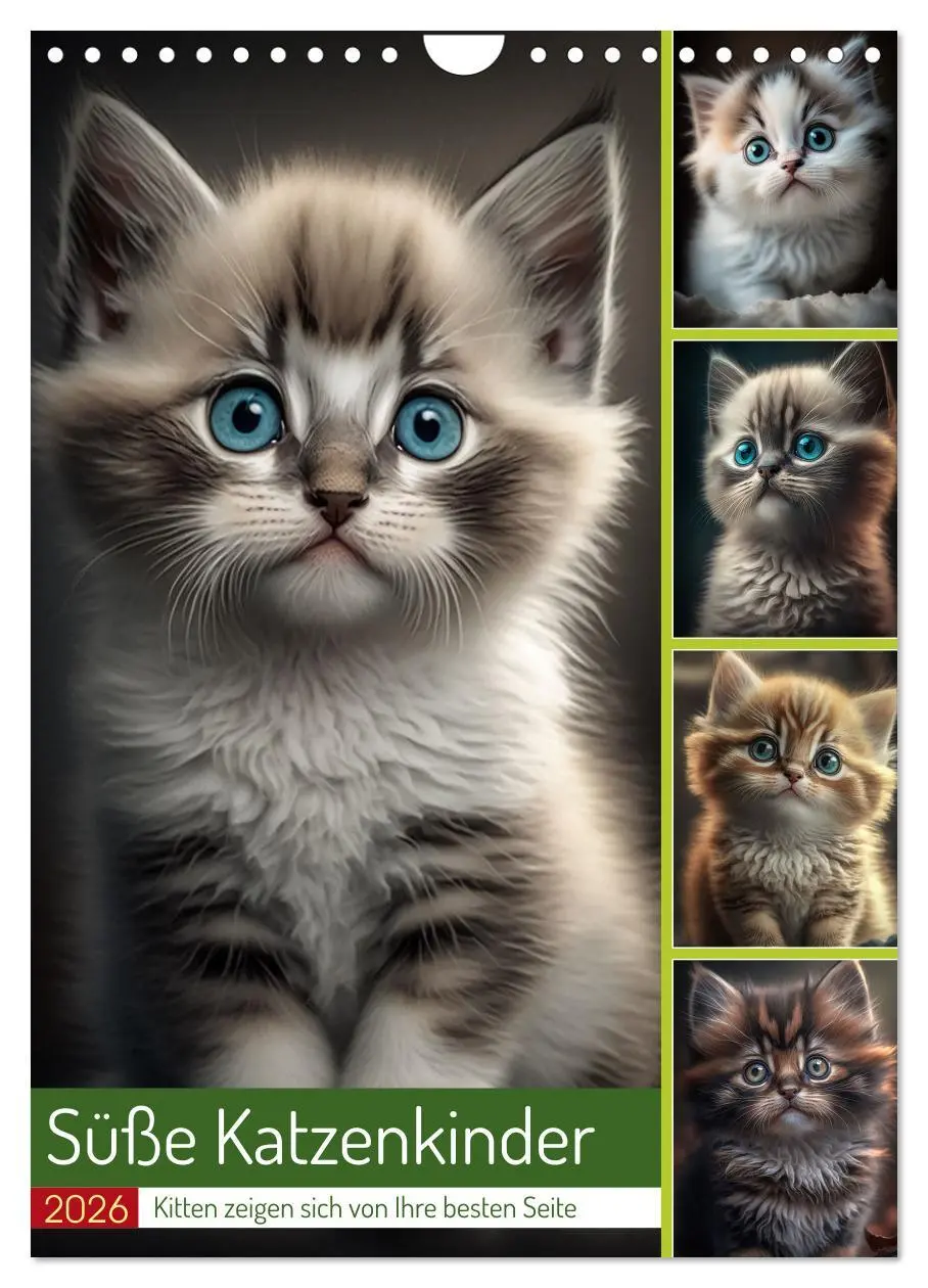 Cover: 9783516324921 | Süße Katzenkinder (Wandkalender 2026 DIN A4 hoch), CALVENDO...