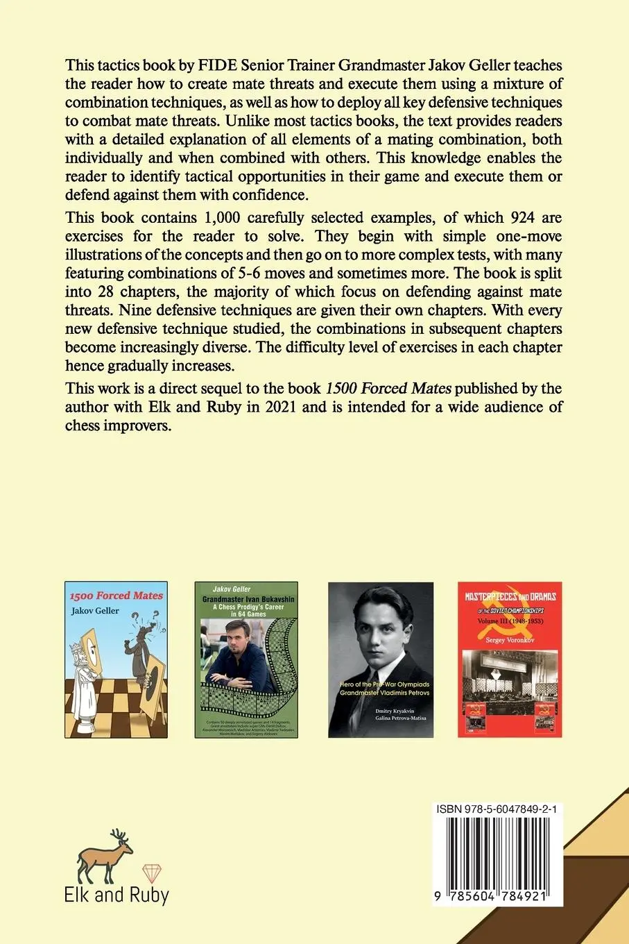 Rückseite: 9785604784921 | Mate Threats and Defense - 1000 Tactical Examples | Jakov Geller