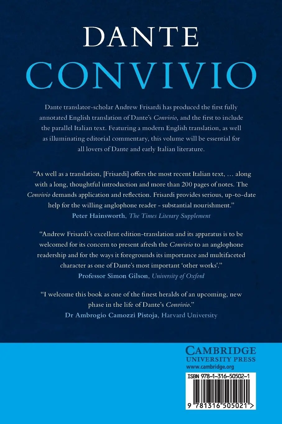 Rückseite: 9781316505021 | Dante | Convivio | Dante Alighieri | Taschenbuch | Englisch | 2022