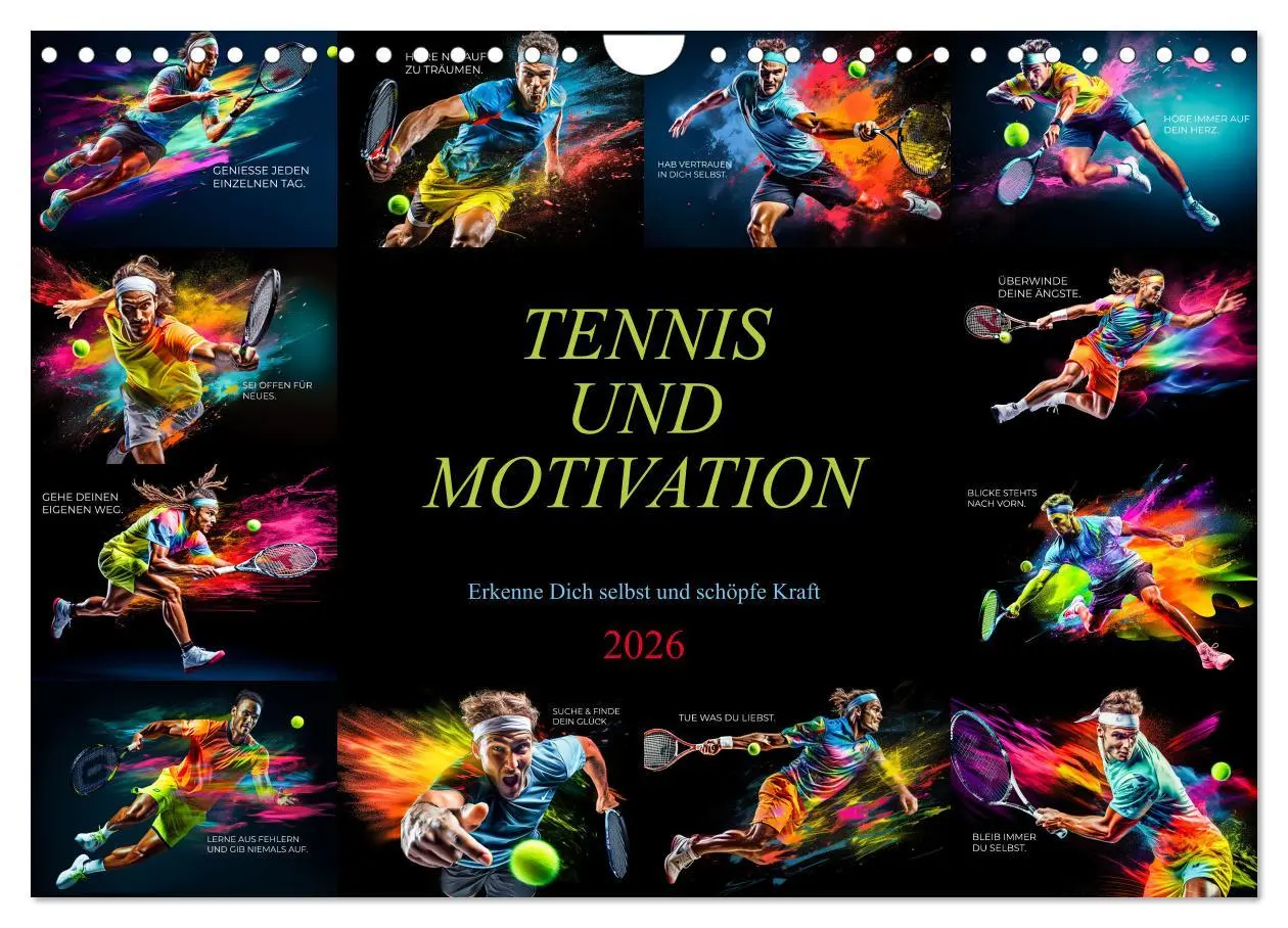 Cover: 9783457365021 | Tennis und Motivation (Wandkalender 2026 DIN A4 quer), CALVENDO...