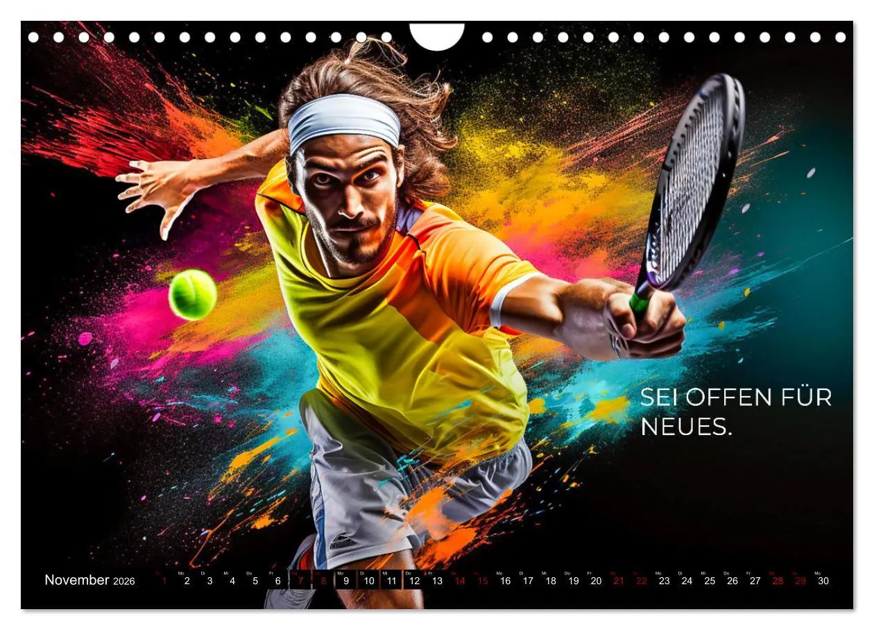 Bild: 9783457365021 | Tennis und Motivation (Wandkalender 2026 DIN A4 quer), CALVENDO...