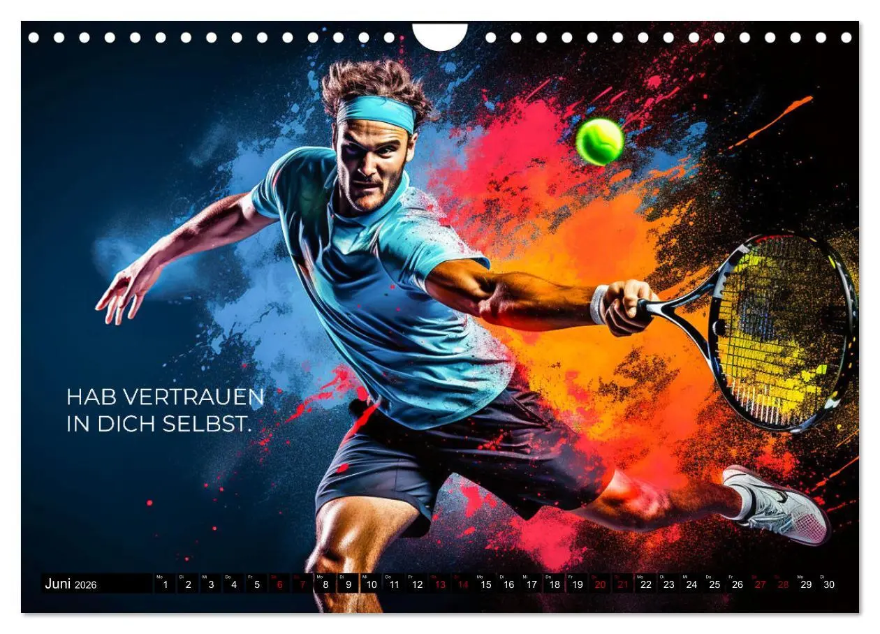 Bild: 9783457365021 | Tennis und Motivation (Wandkalender 2026 DIN A4 quer), CALVENDO...