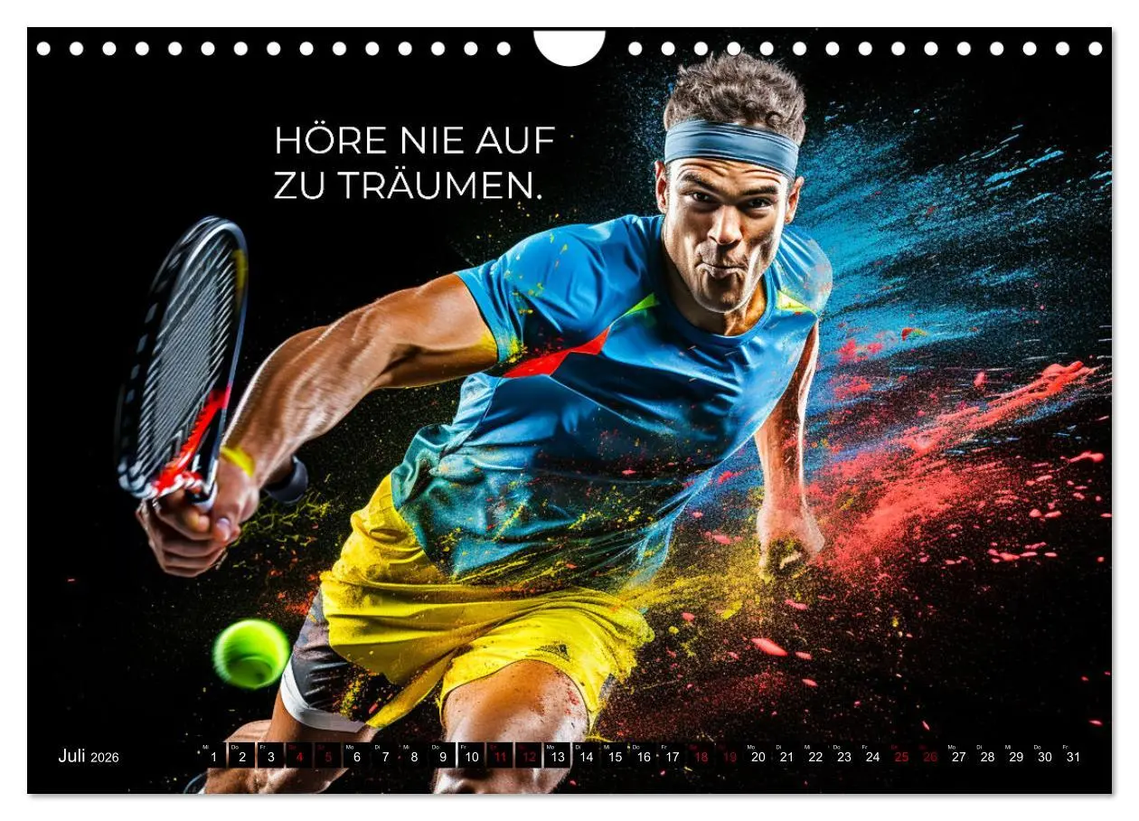 Bild: 9783457365021 | Tennis und Motivation (Wandkalender 2026 DIN A4 quer), CALVENDO...