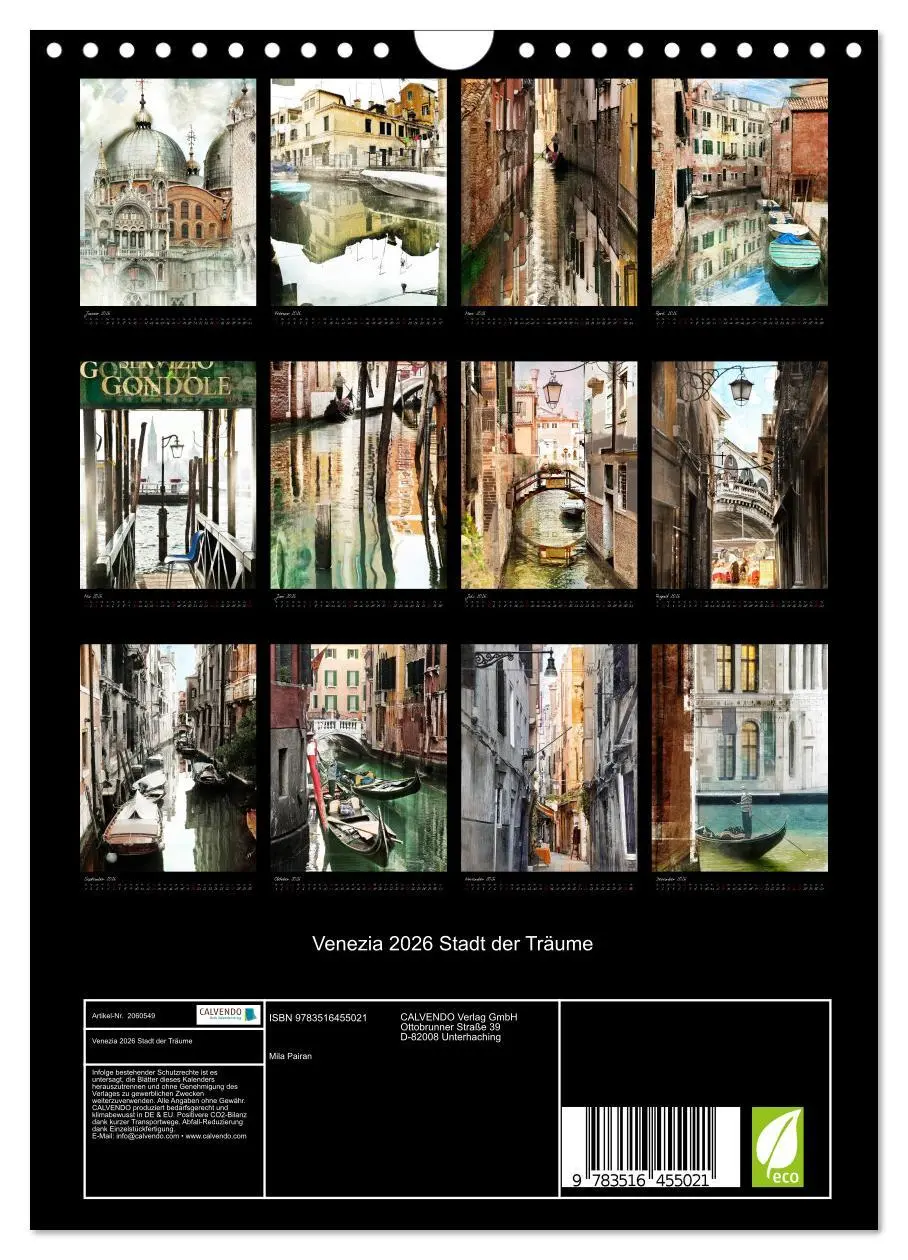 Bild: 9783516455021 | Venezia 2026 Stadt der Träume (Wandkalender 2026 DIN A4 hoch),...