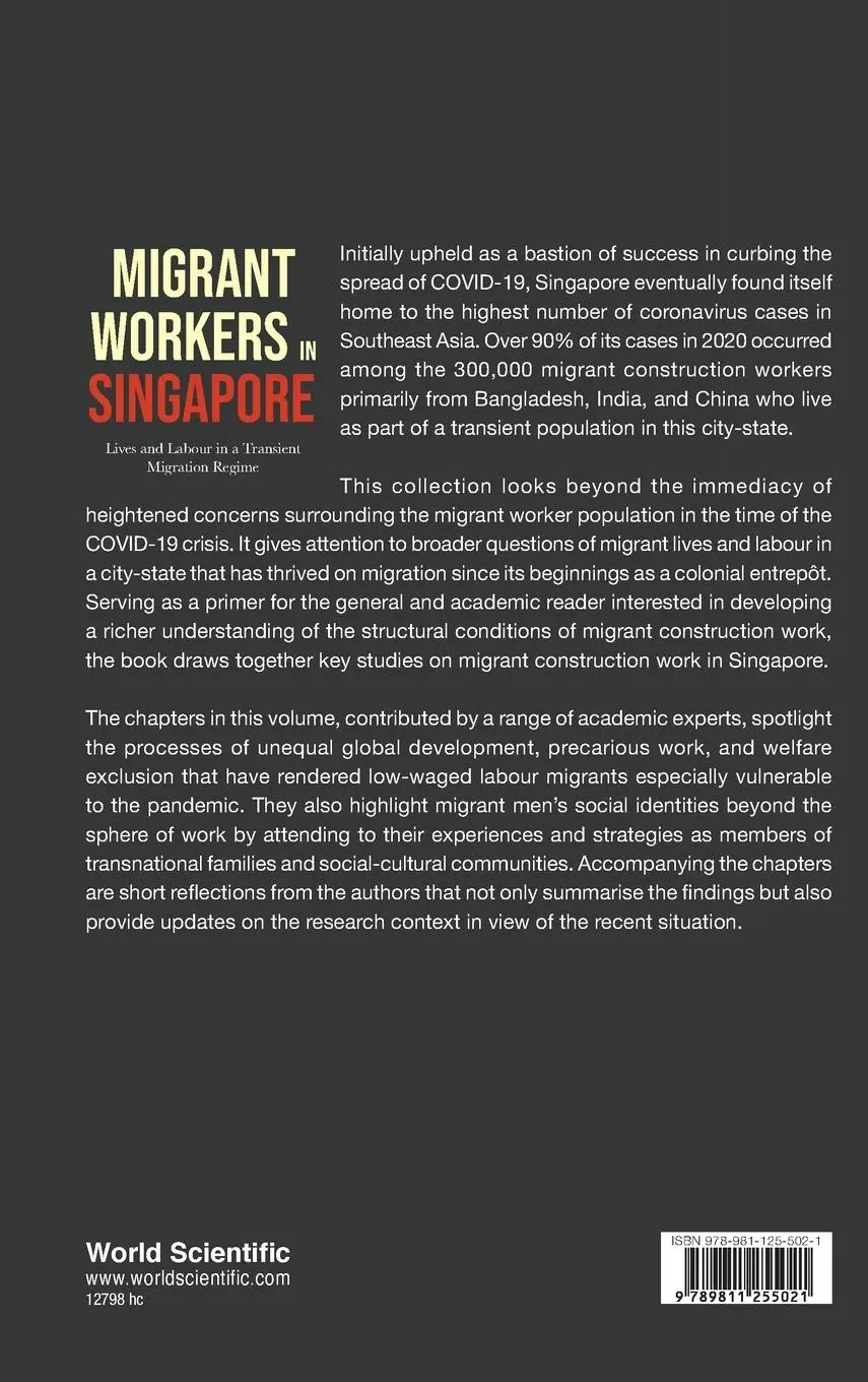 Rückseite: 9789811255021 | MIGRANT WORKERS IN SINGAPORE | Kellynn Wee &amp; Theodora Brenda S A Yeoh
