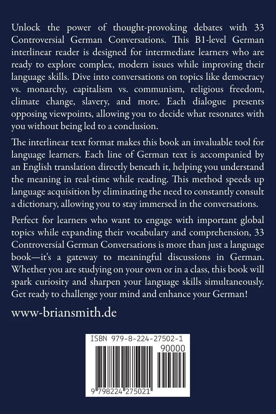 Rückseite: 9798224275021 | 33 Controversial German Conversations | Brian Smith | Taschenbuch