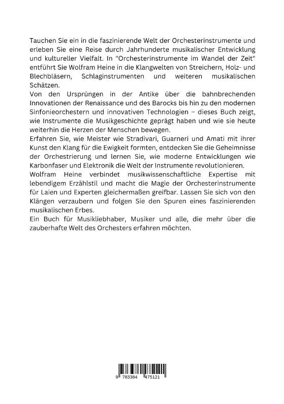 Rückseite: 9783384475121 | Orchesterinstrumente im Wandel der Zeit | Wolfram Heine | Taschenbuch