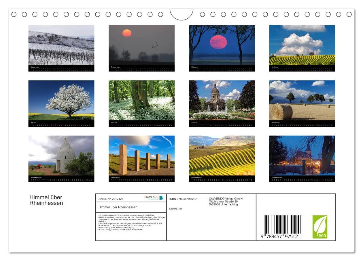 Bild: 9783457975121 | Himmel über Rheinhessen (Wandkalender 2026 DIN A4 quer), CALVENDO...
