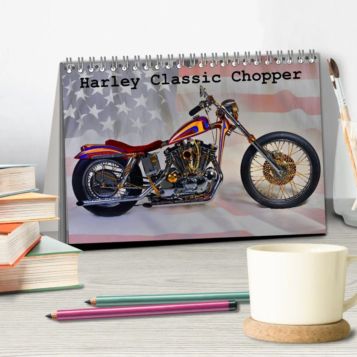 Bild: 9783516125221 | Harley Classic Chopper (Tischkalender 2026 DIN A5 quer), CALVENDO...