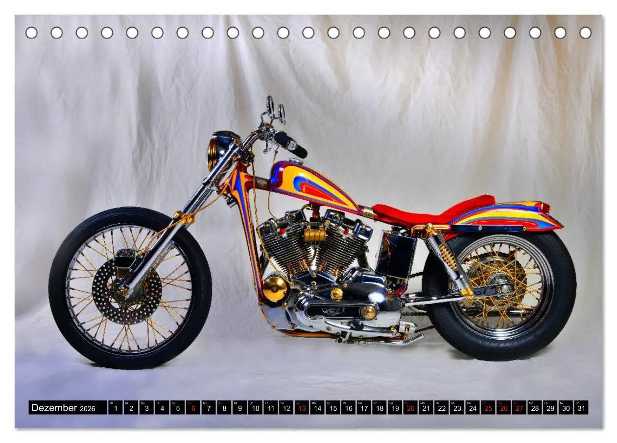 Bild: 9783516125221 | Harley Classic Chopper (Tischkalender 2026 DIN A5 quer), CALVENDO...